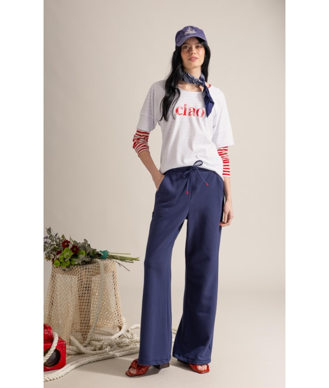 Blusa Amour Ciao Meia Malha Mc Branco