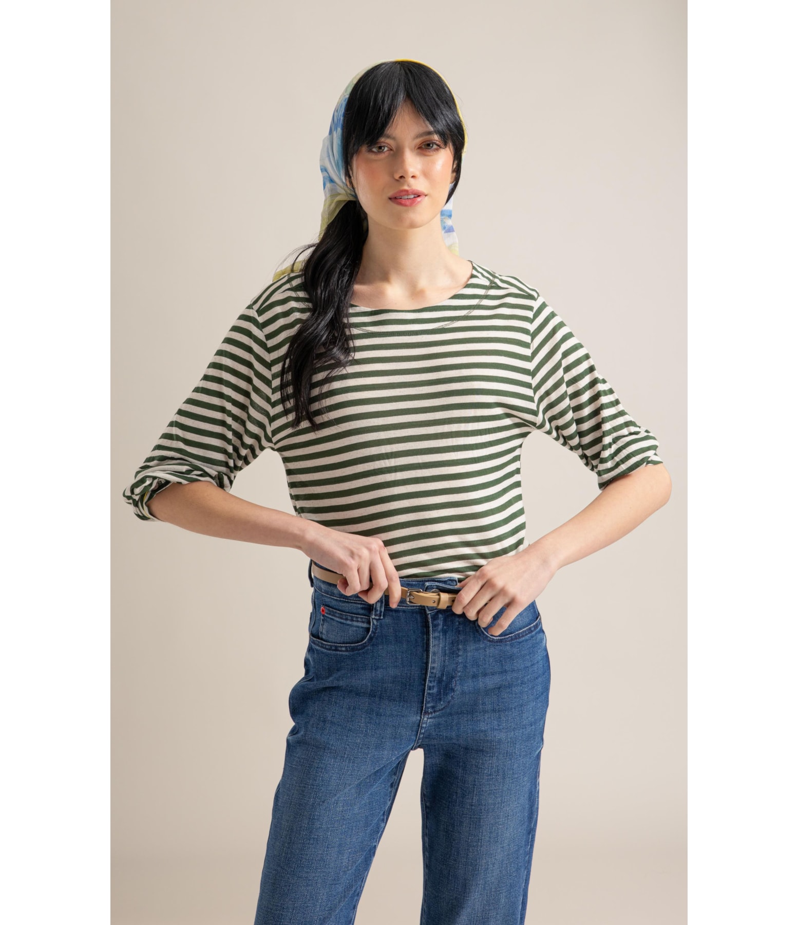 Blusa Antonia Listrada Lb Verde Oliva