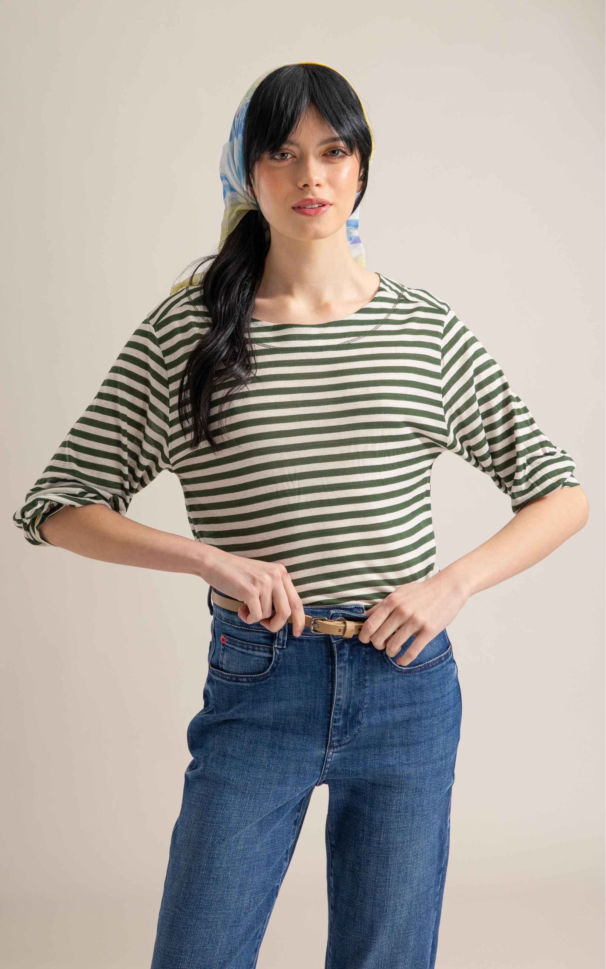 Blusa Antonia Listrada Lb Verde Oliva
