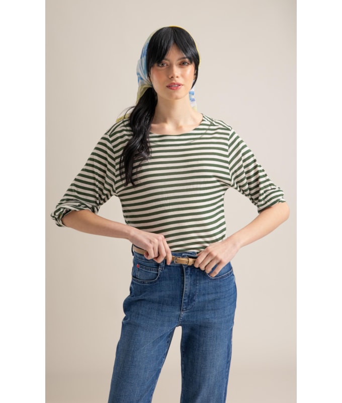 Blusa Antonia Listrada Lb Verde Oliva