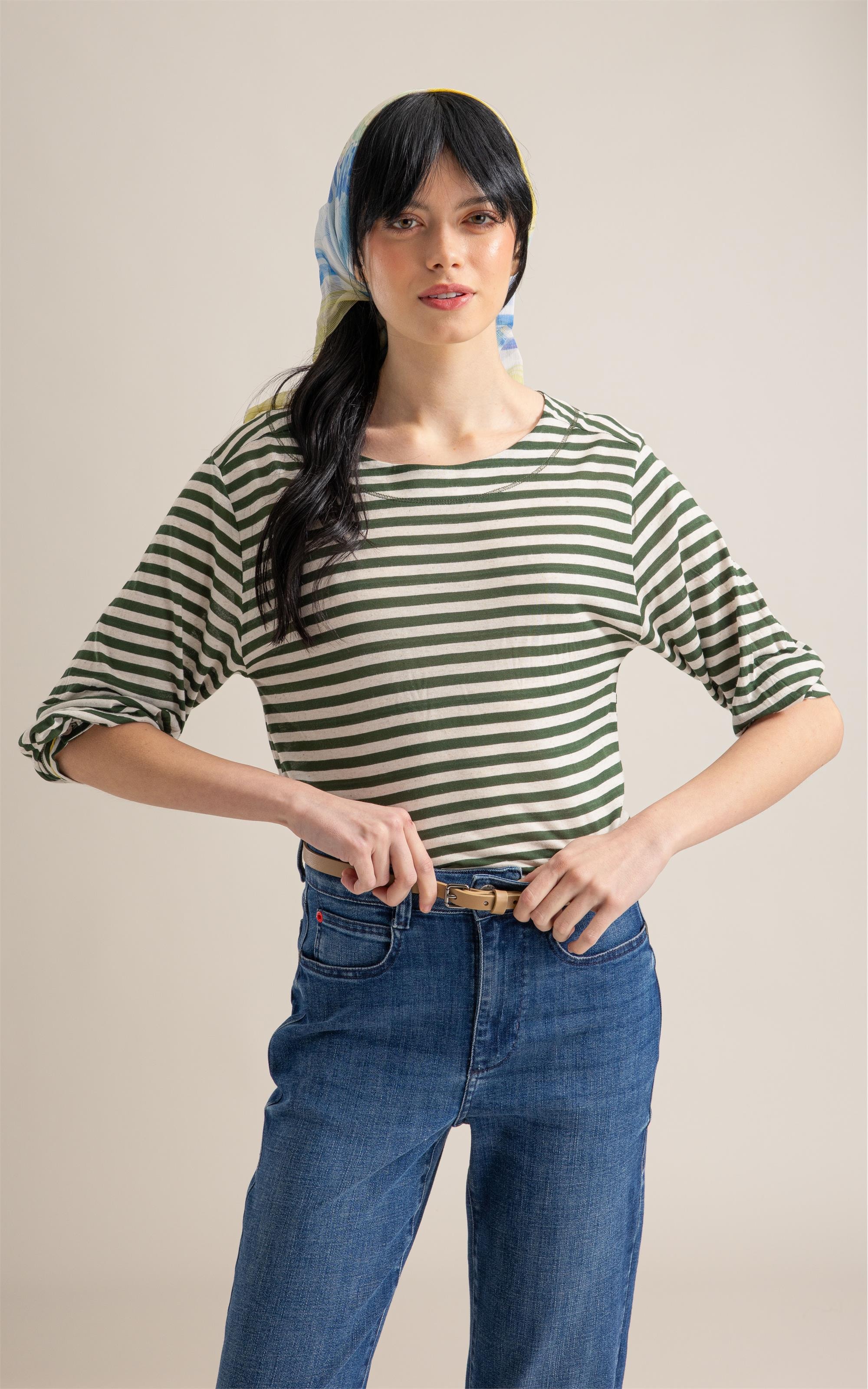 Blusa Antonia Listrada Verde Oliva