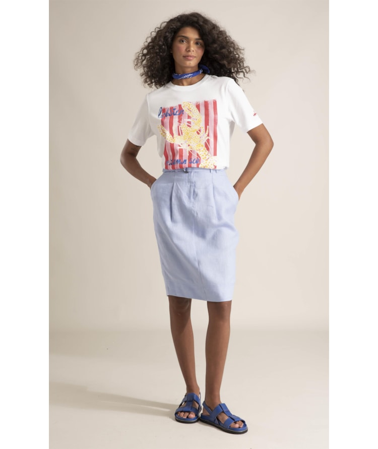 Blusa Ary Estampa Homard Meia Malha Mc Branco