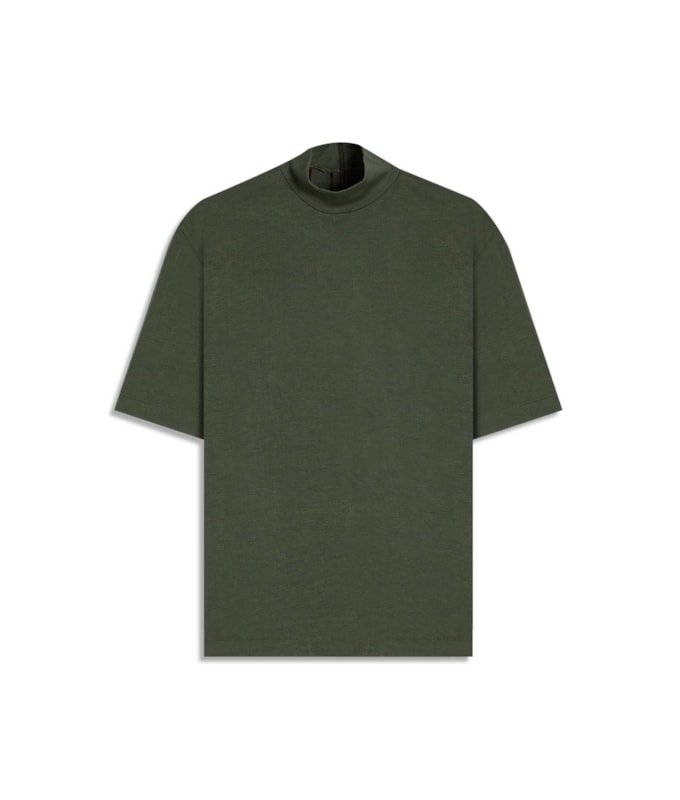 Blusa Aurora Gola Alta Lisa Mc Verde Militar