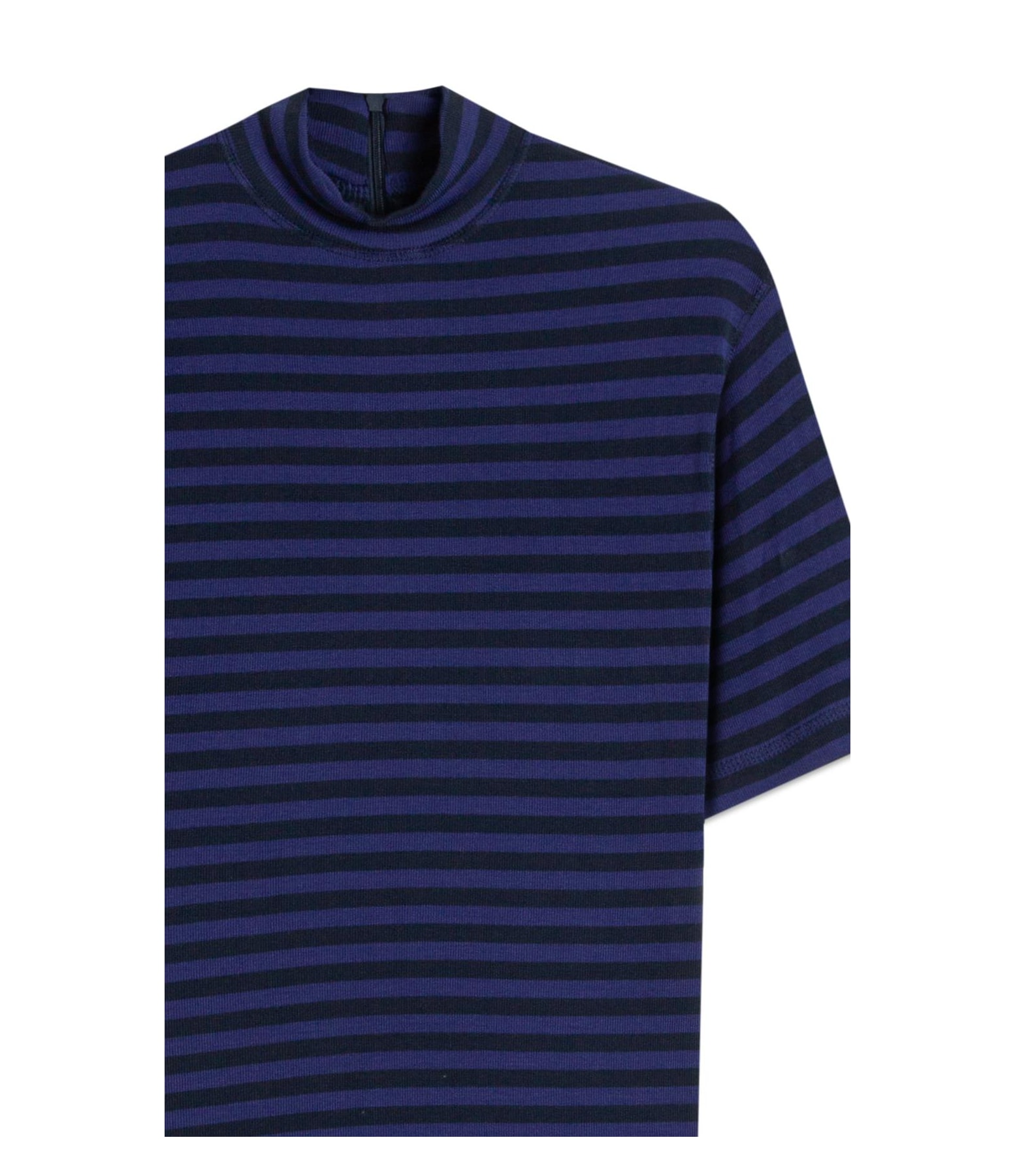 Blusa Aurora Gola Alta Listrada Mc Dark Navy