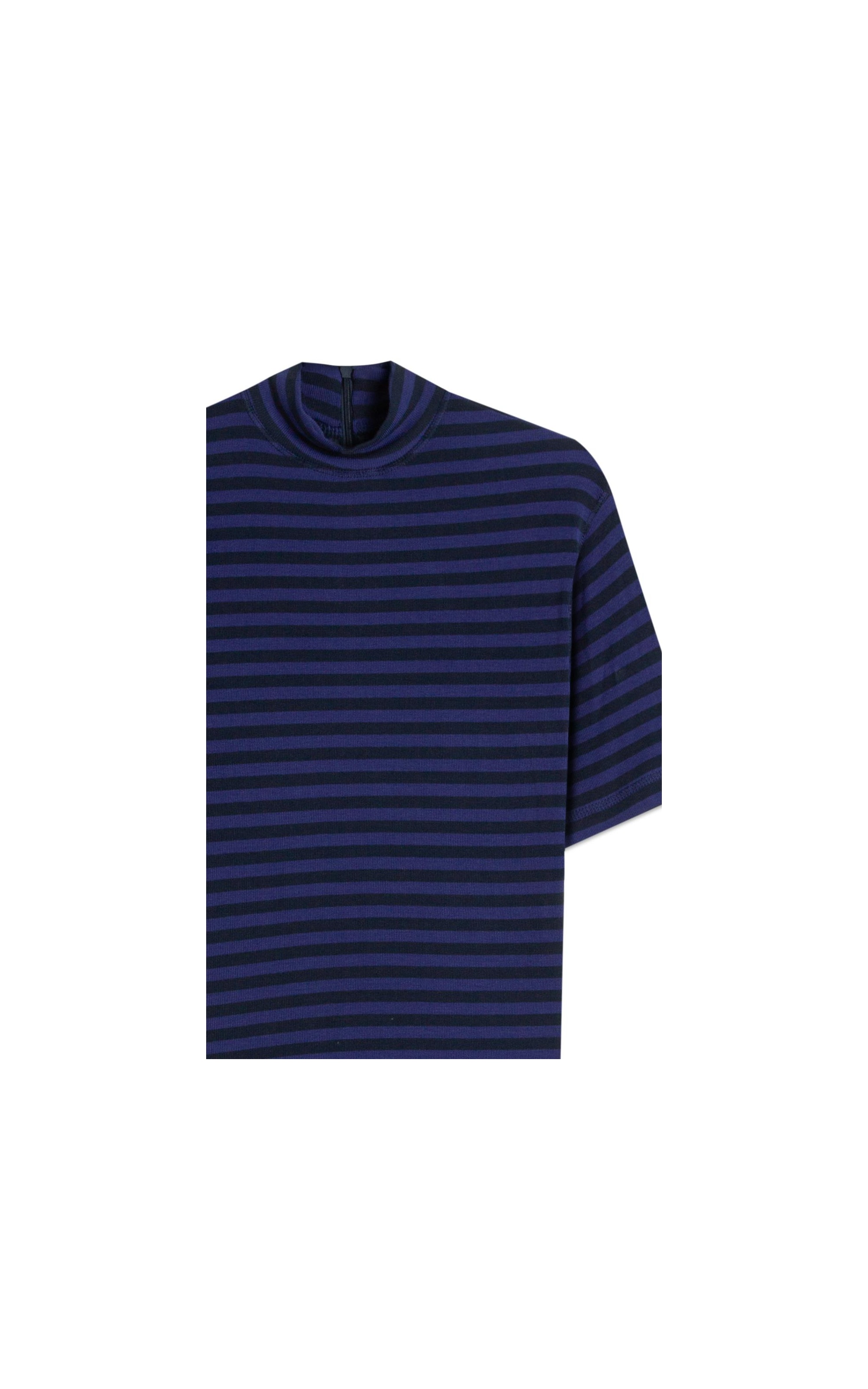 Blusa Aurora Gola Alta Listrada Mc Dark Navy