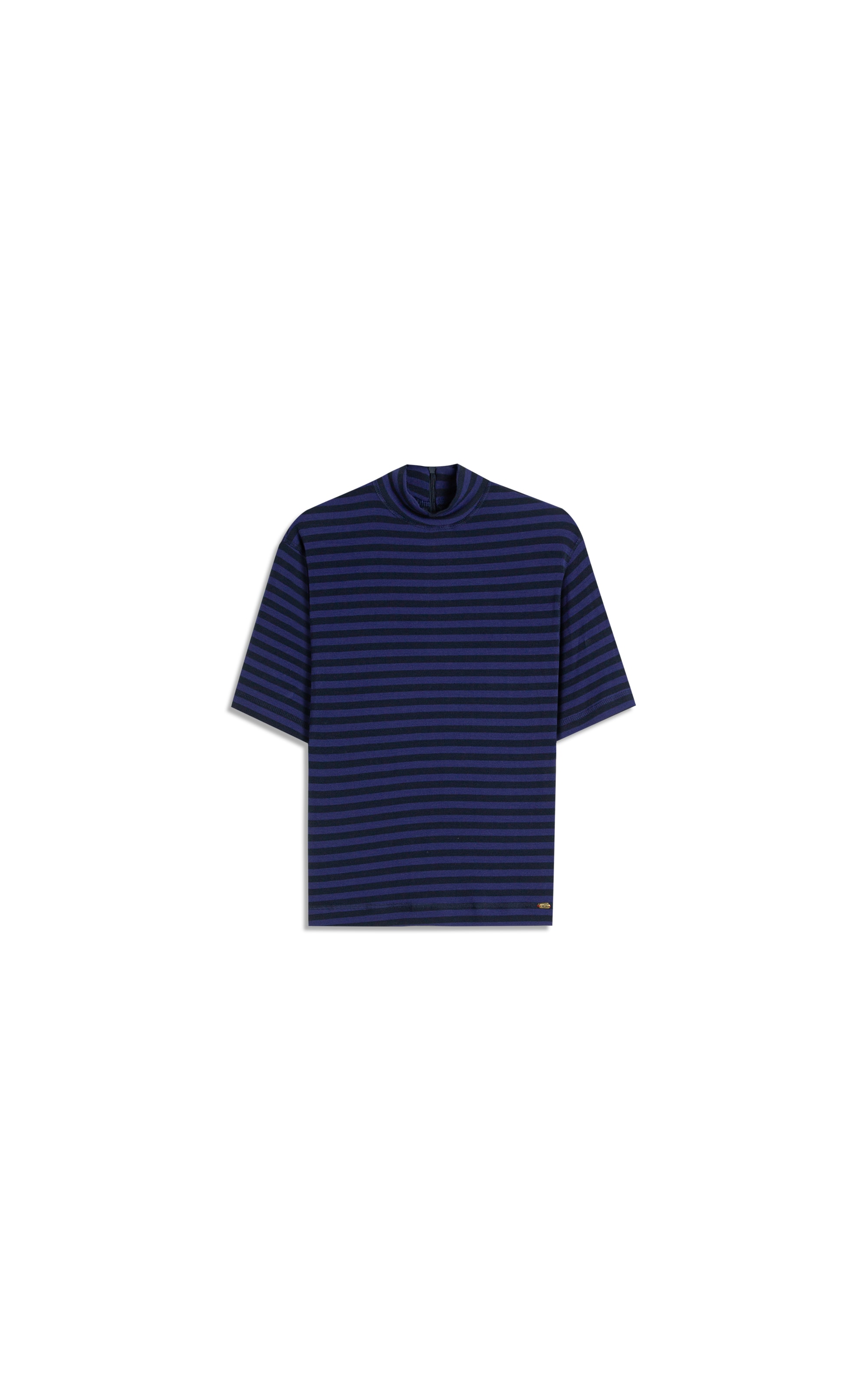 Blusa Aurora Gola Alta Listrada Mc Dark Navy