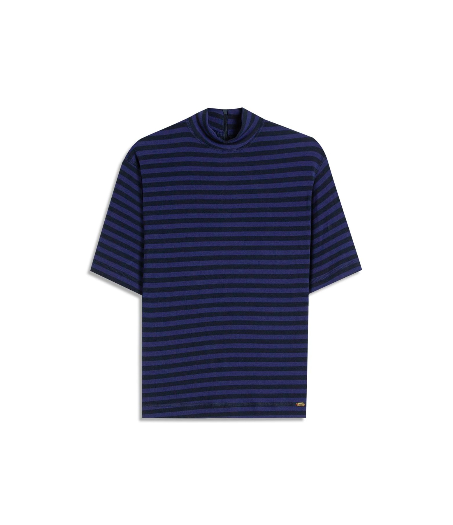 Blusa Aurora Gola Alta Listrada Mc Dark Navy