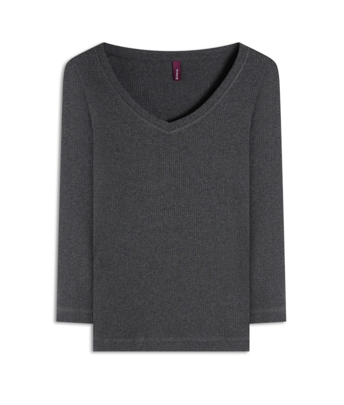  Blusa Aurora Manga 7/8 Chumbo Mescla