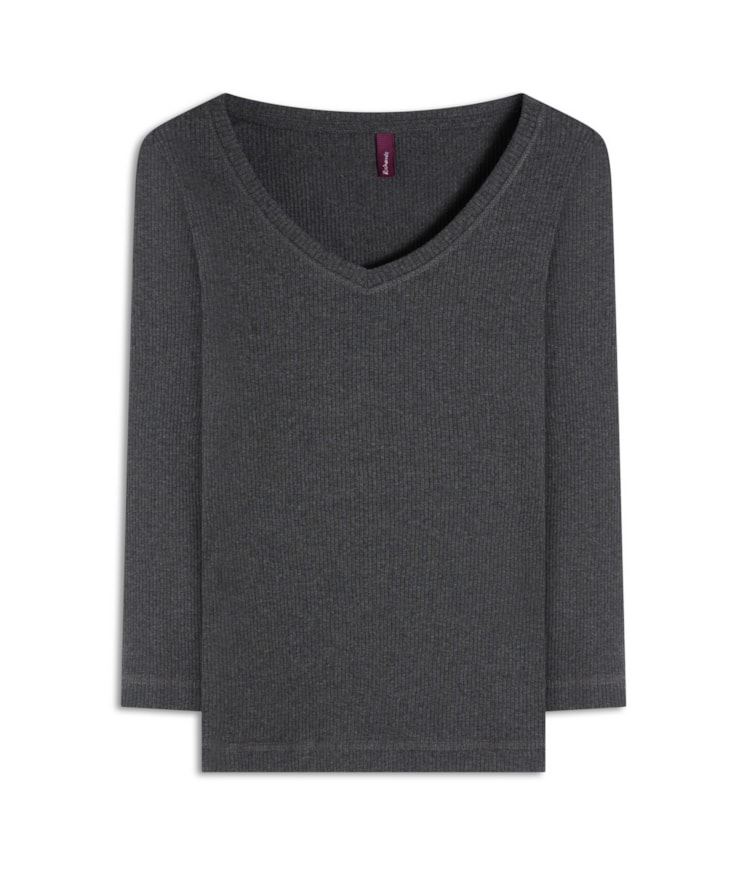  Blusa Aurora Manga 7/8 Chumbo Mescla