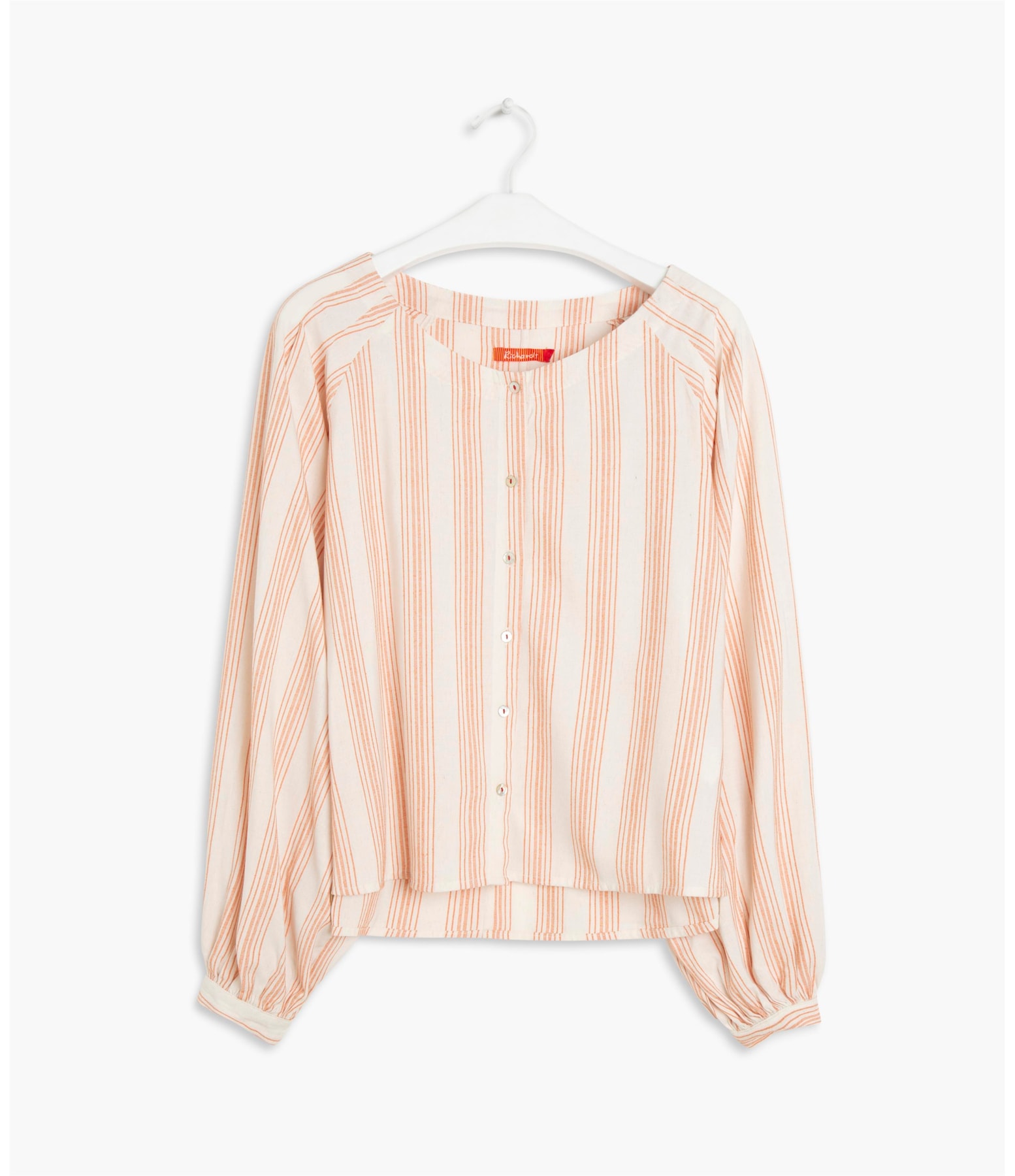 Blusa Bianca Stripe Linho Blend Laranja