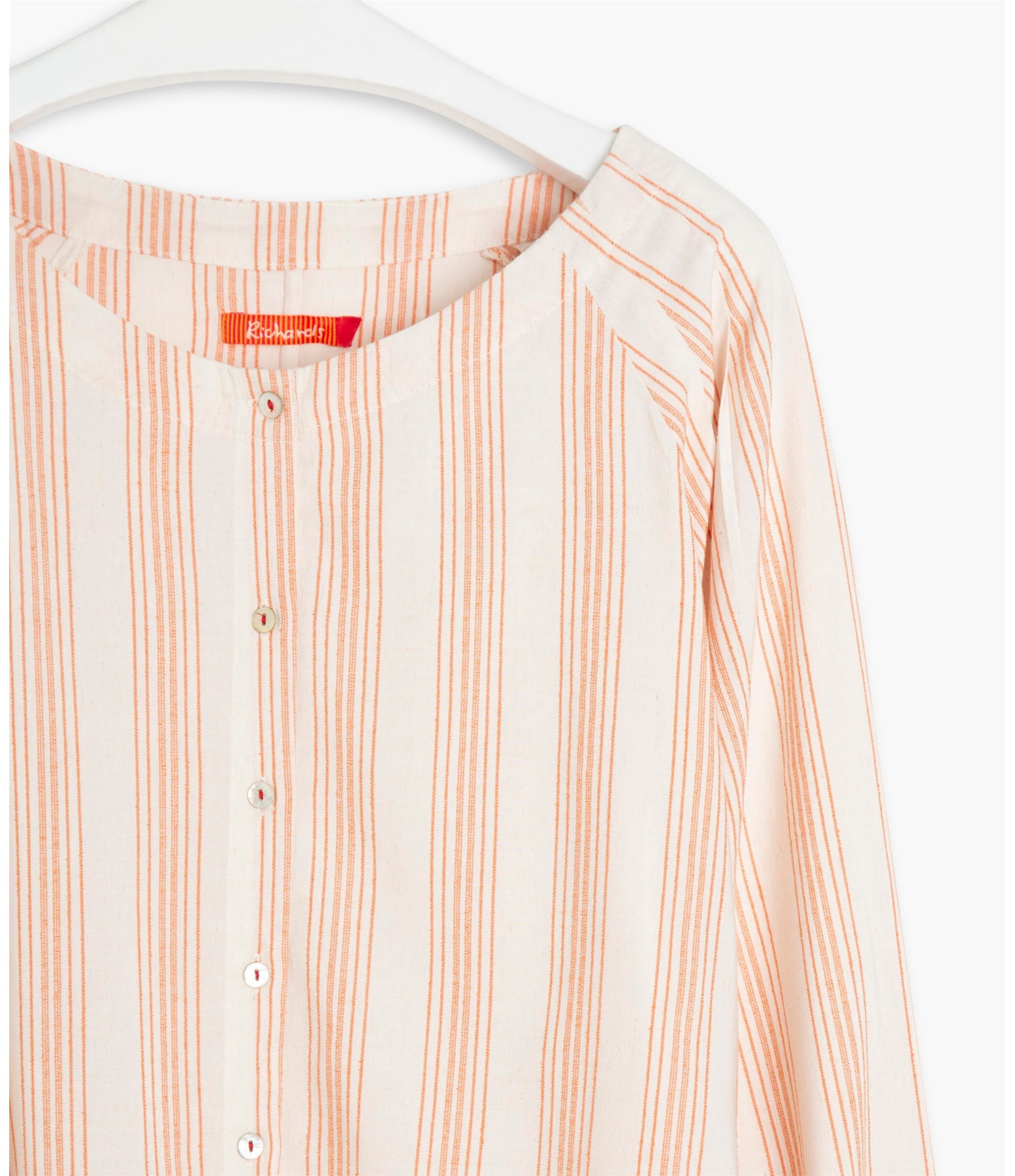 Blusa Bianca Stripe Linho Blend Laranja