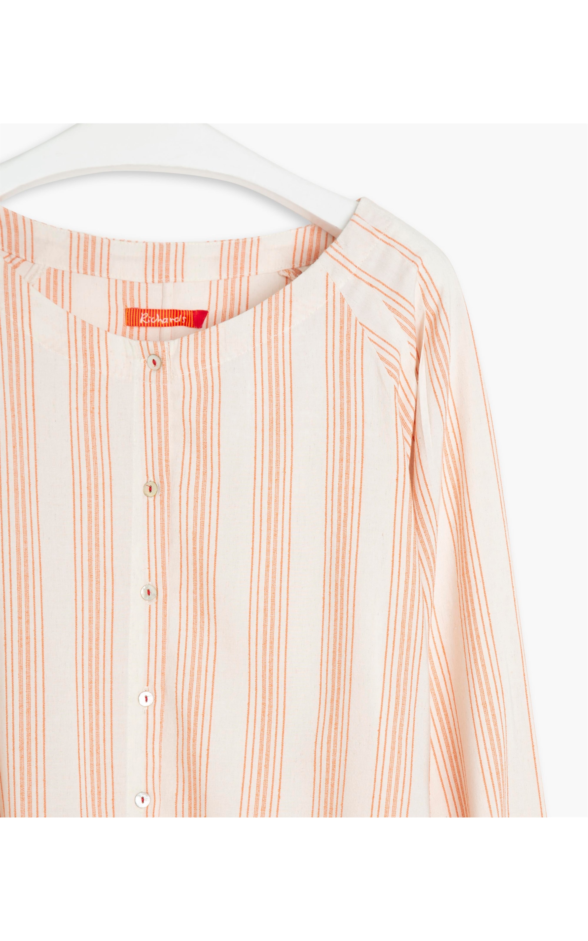Blusa Bianca Stripe Linho Blend Laranja