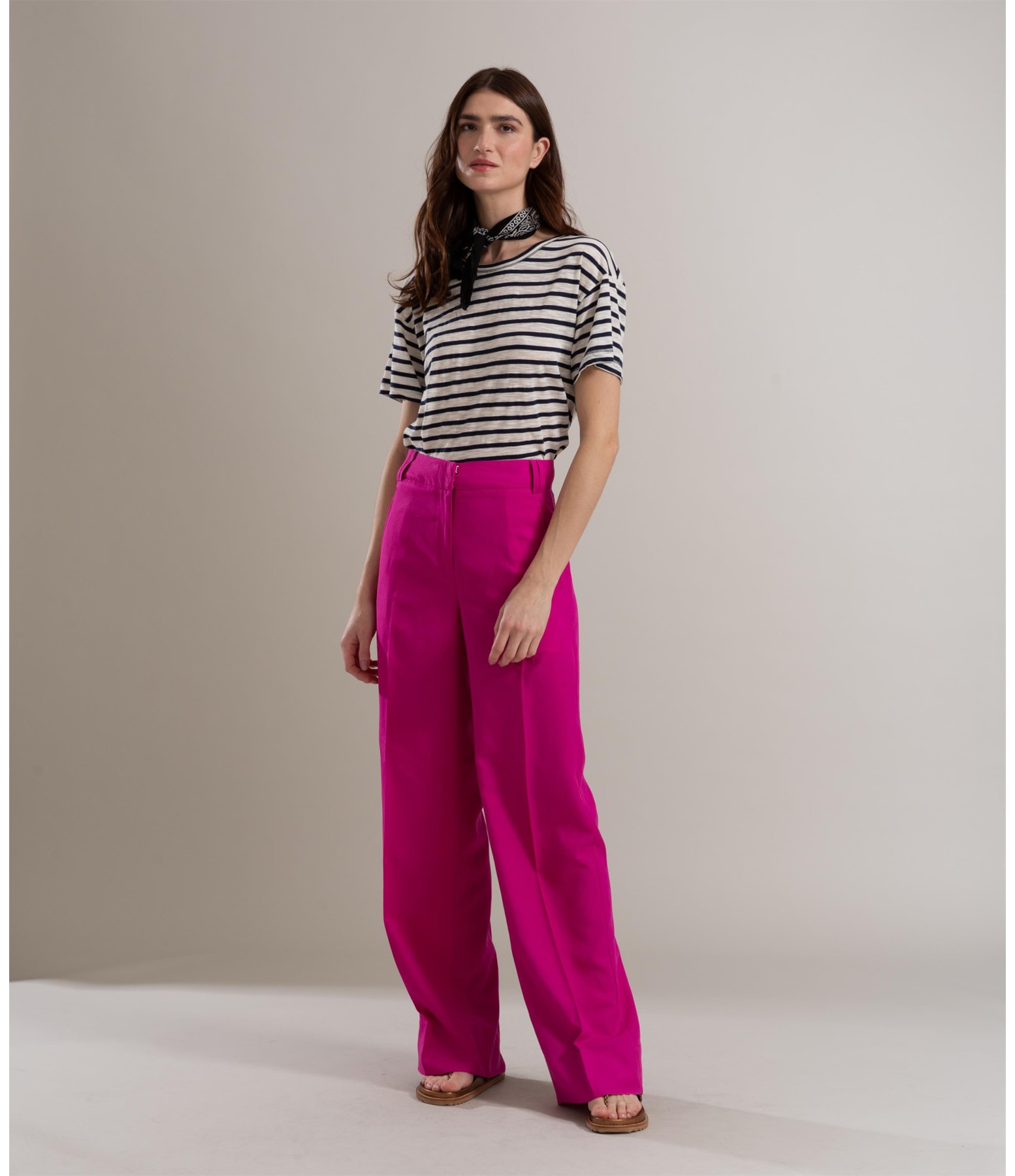 Blusa Camille Listrada Algodão Dark Navy