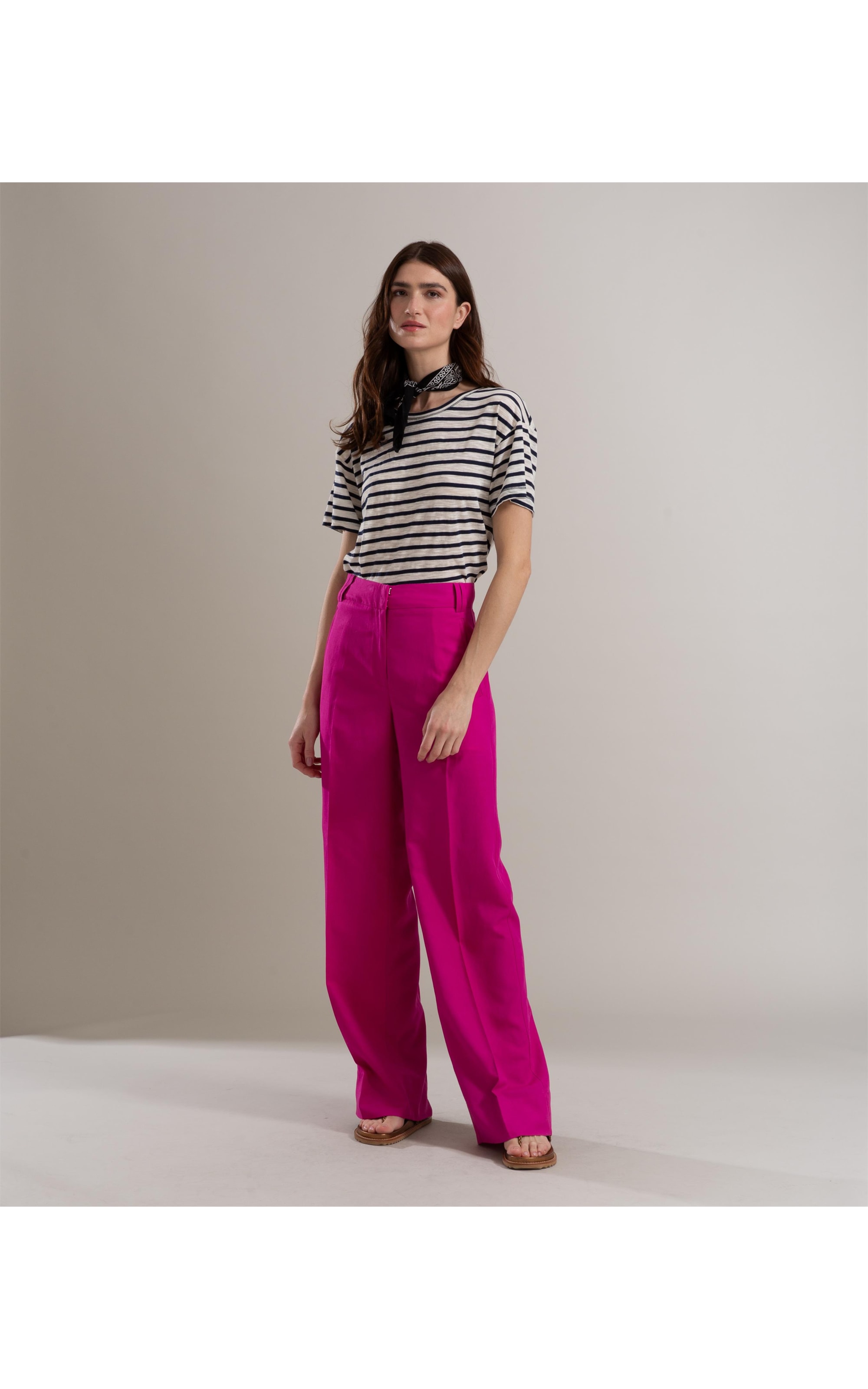 Blusa Camille Listrada Algodão Dark Navy
