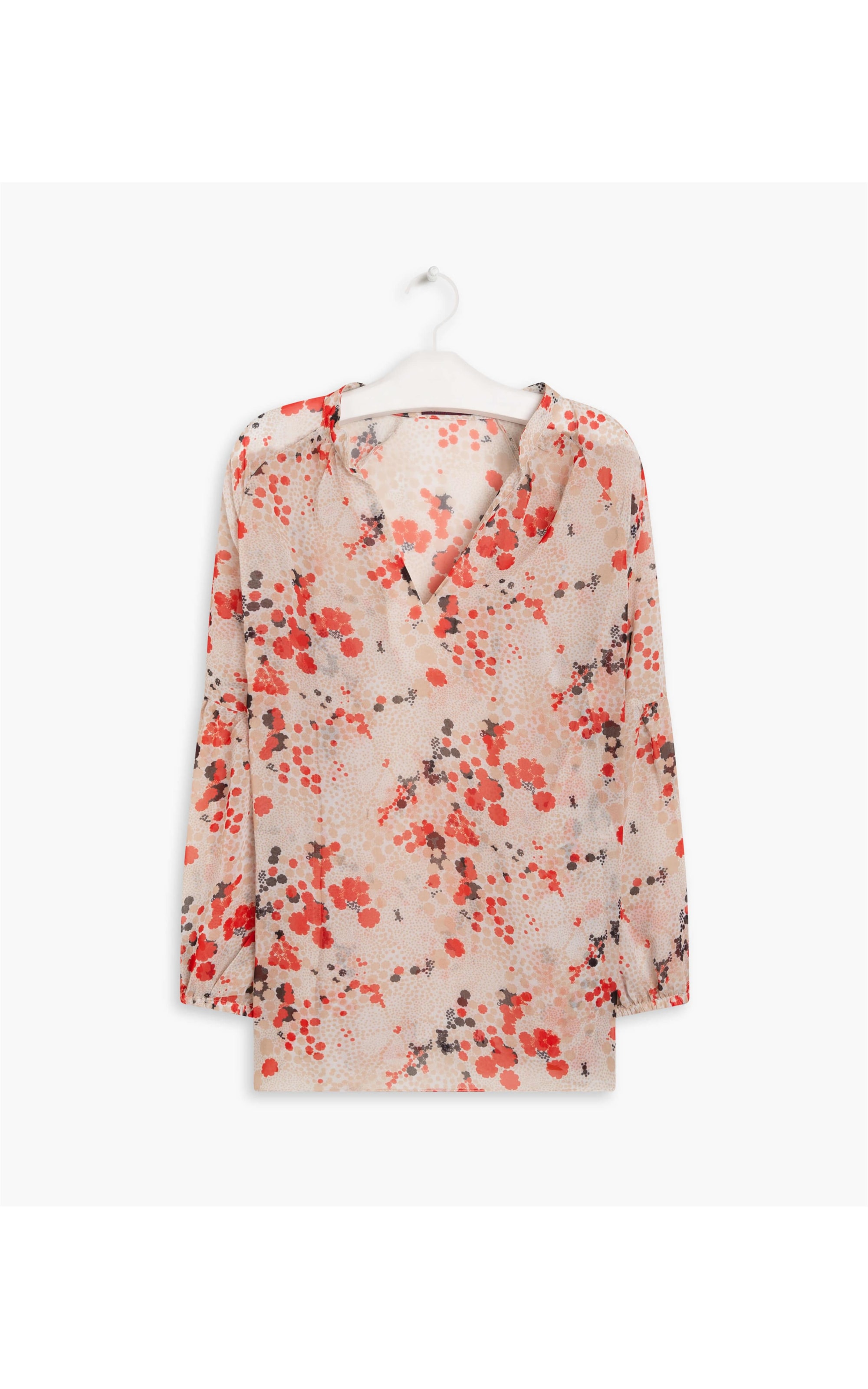 Blusa Cape Est. Flower Drops Coral