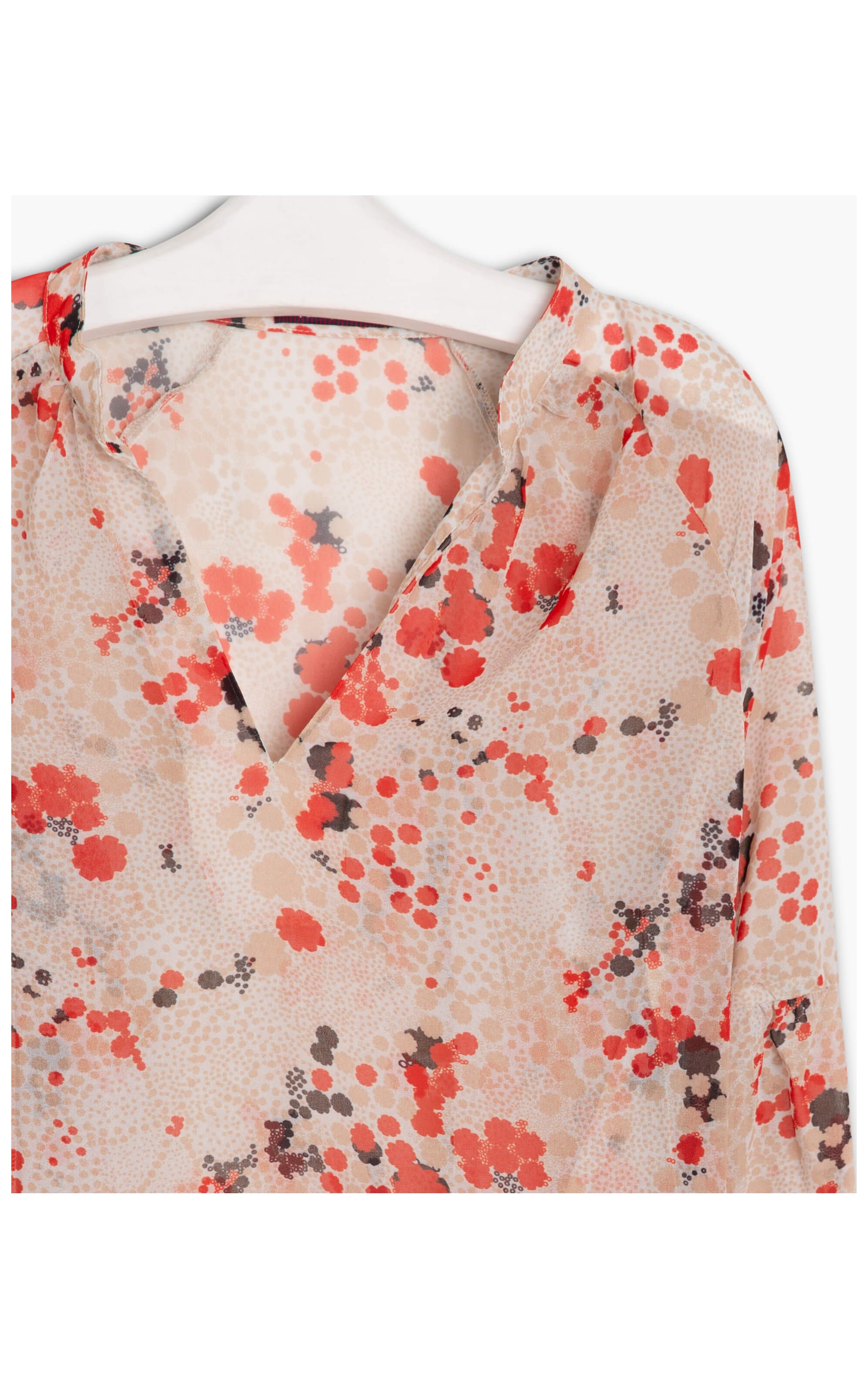 Blusa Cape Est. Flower Drops Coral
