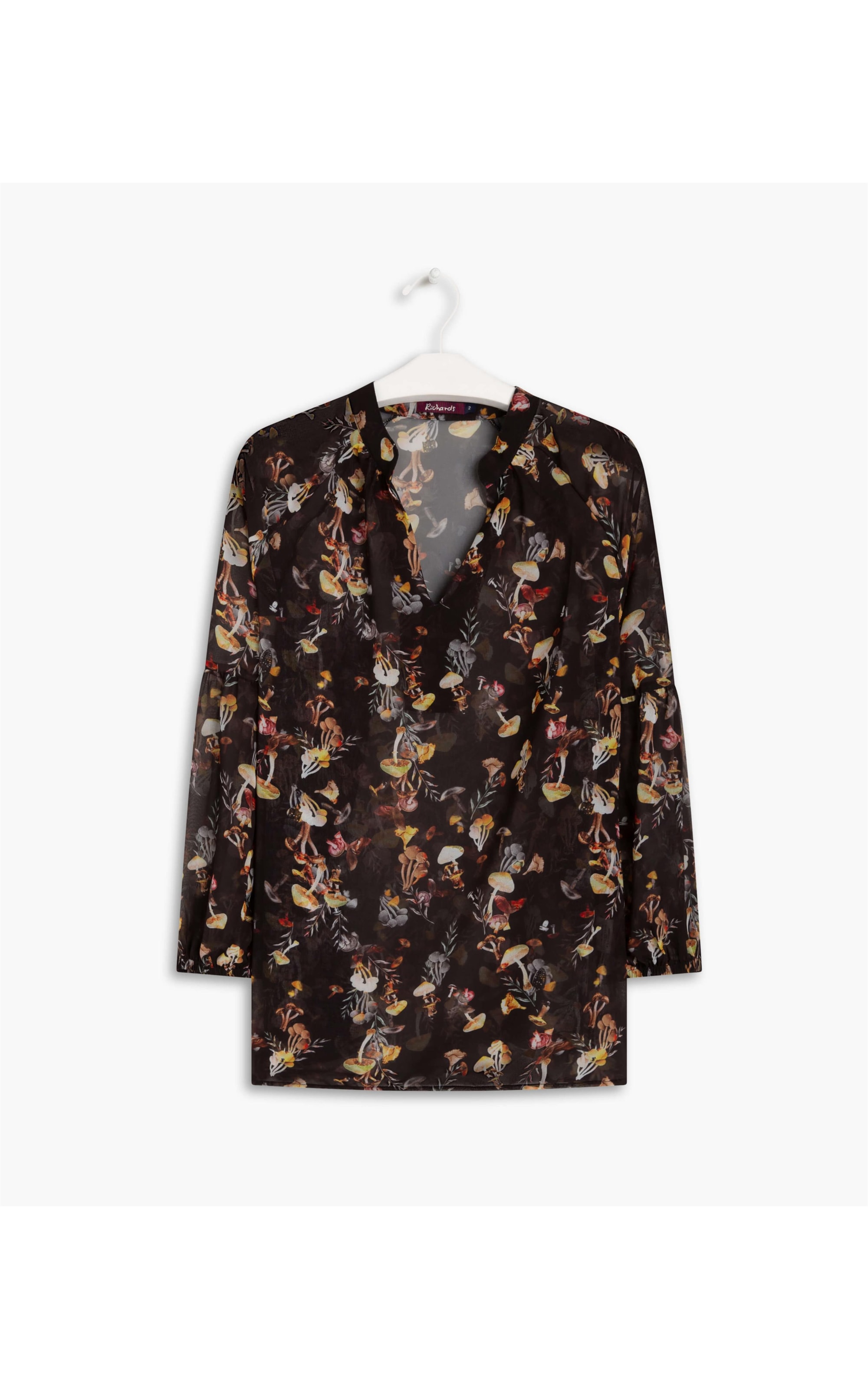 Blusa Cape Est. Flower Drops Preto