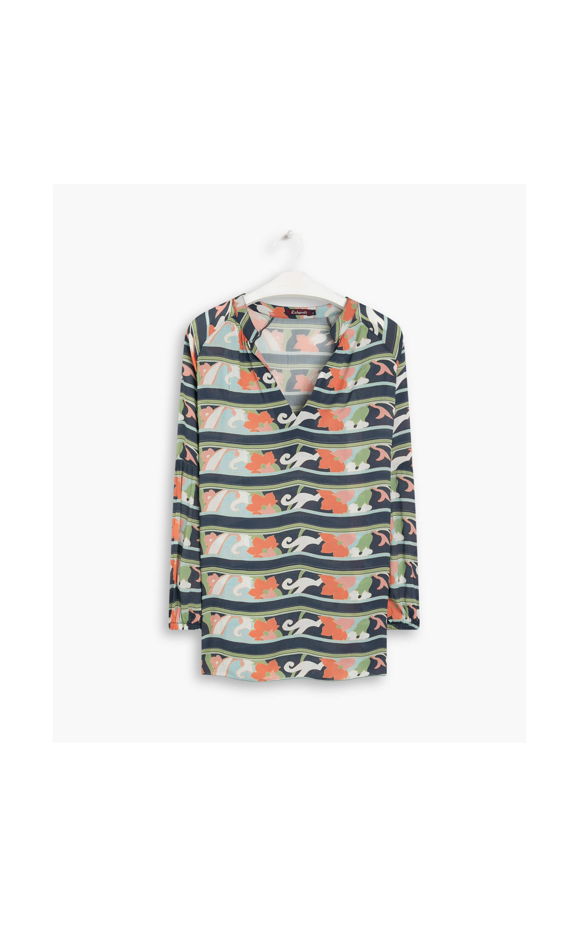 Blusa Cape Viscose Est Flores Oceano