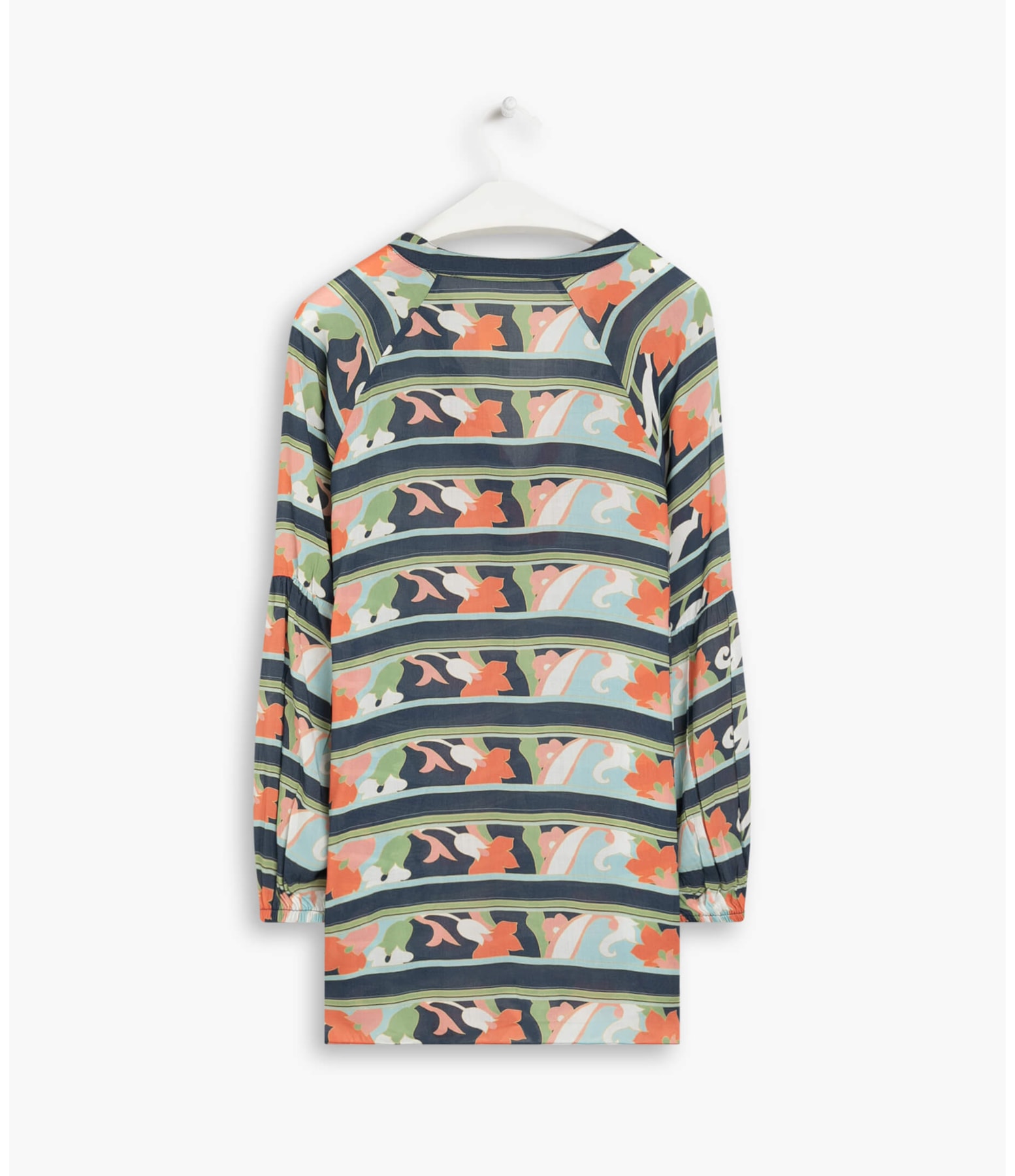 Blusa Cape Viscose Est Flores Oceano