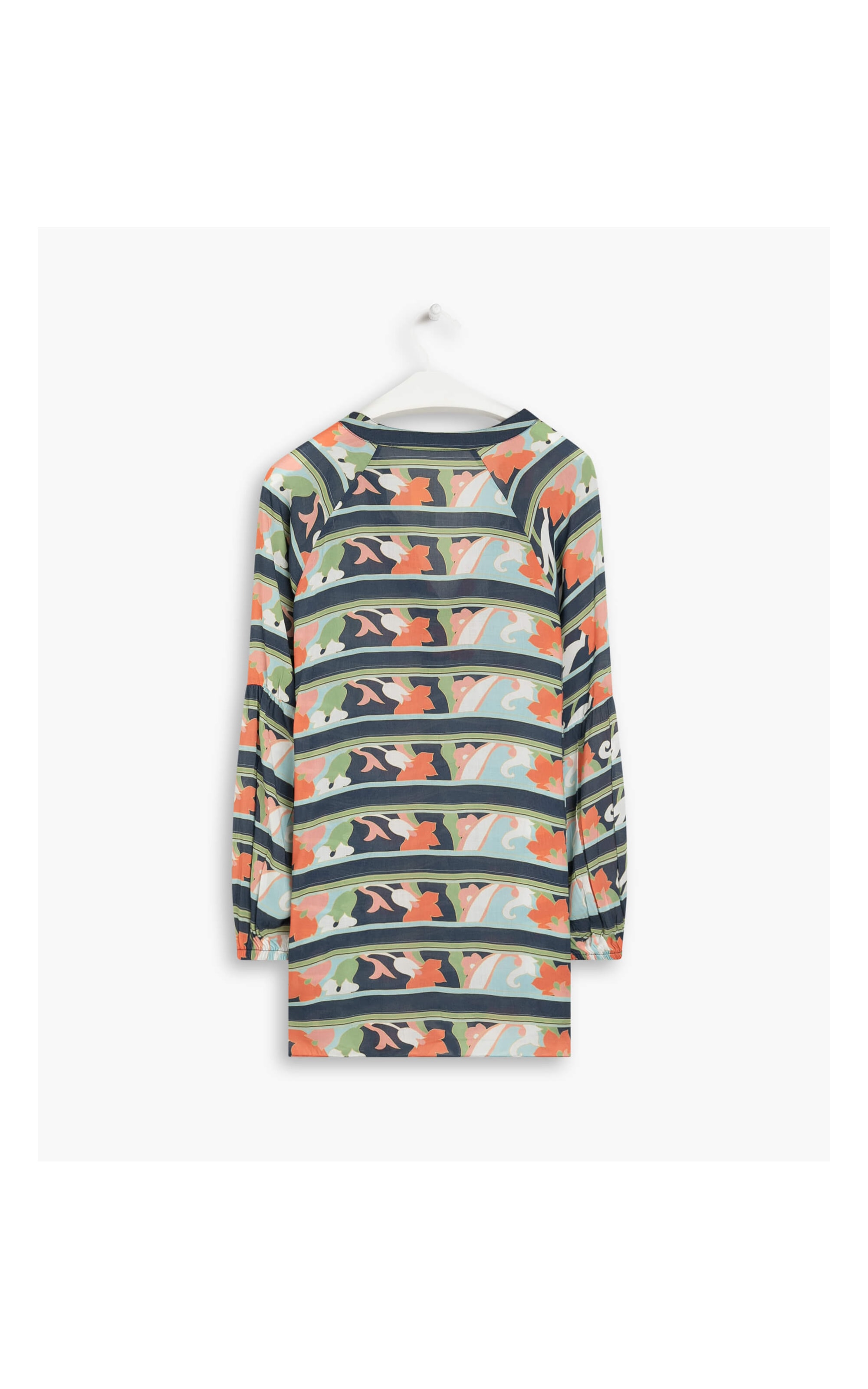 Blusa Cape Viscose Est Flores Oceano