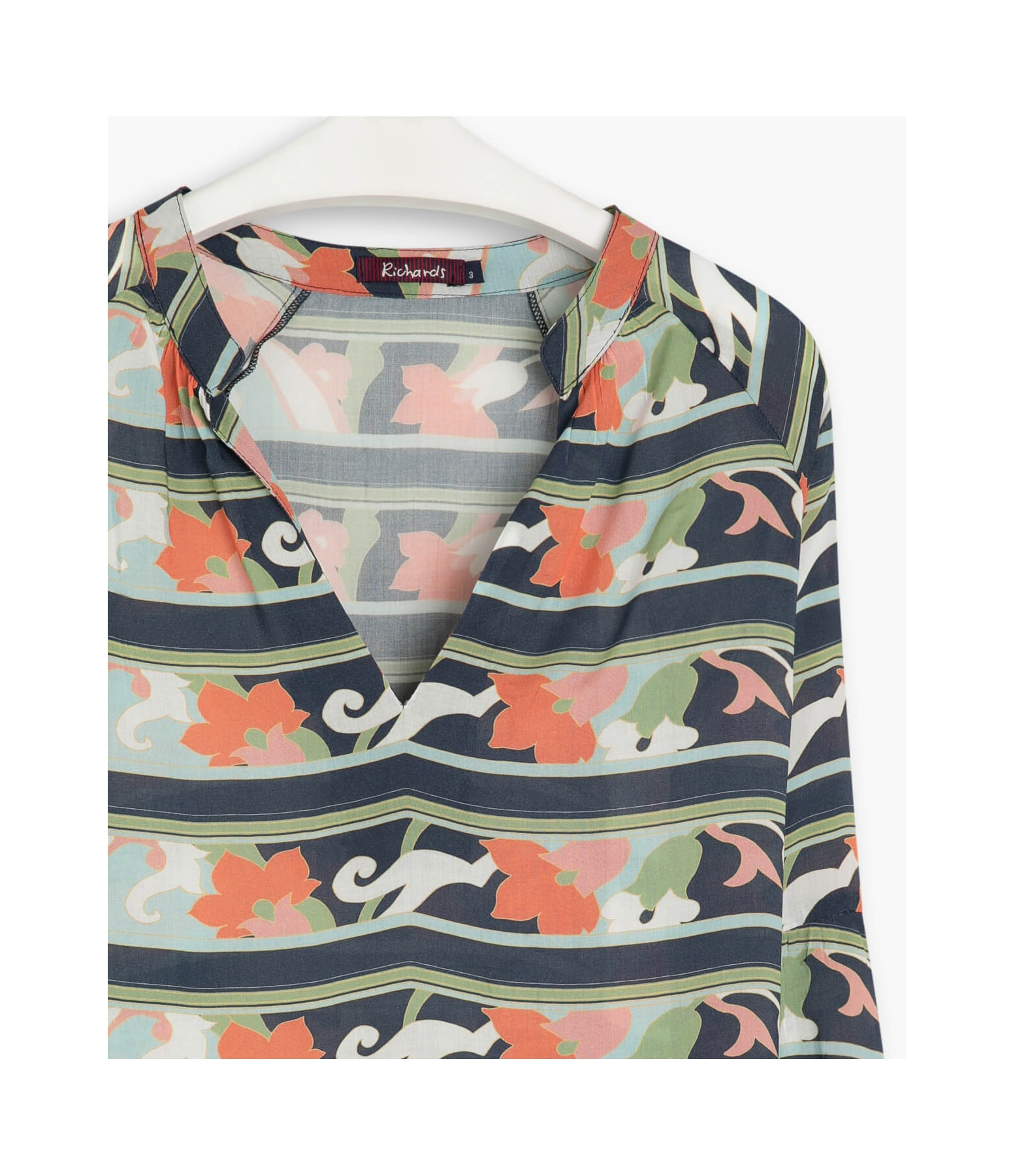 Blusa Cape Viscose Est Flores Oceano