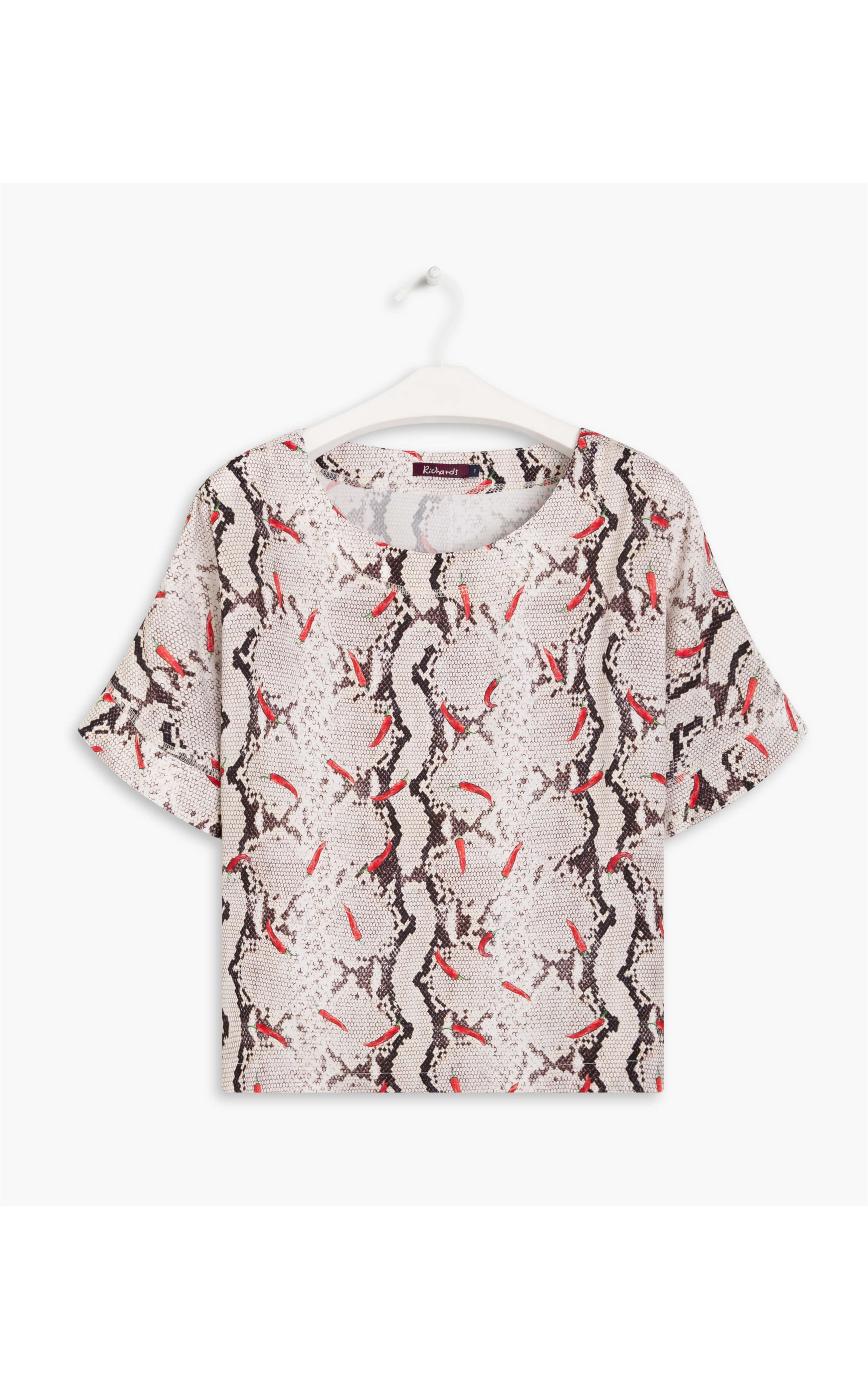 Blusa Dani Est Flower Glitch Off White