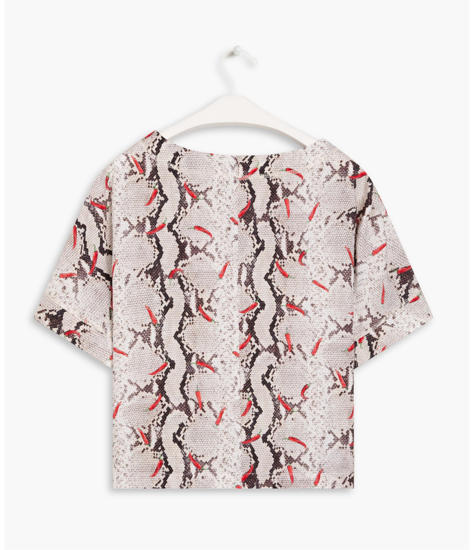 Blusa Dani Est Flower Glitch Off White