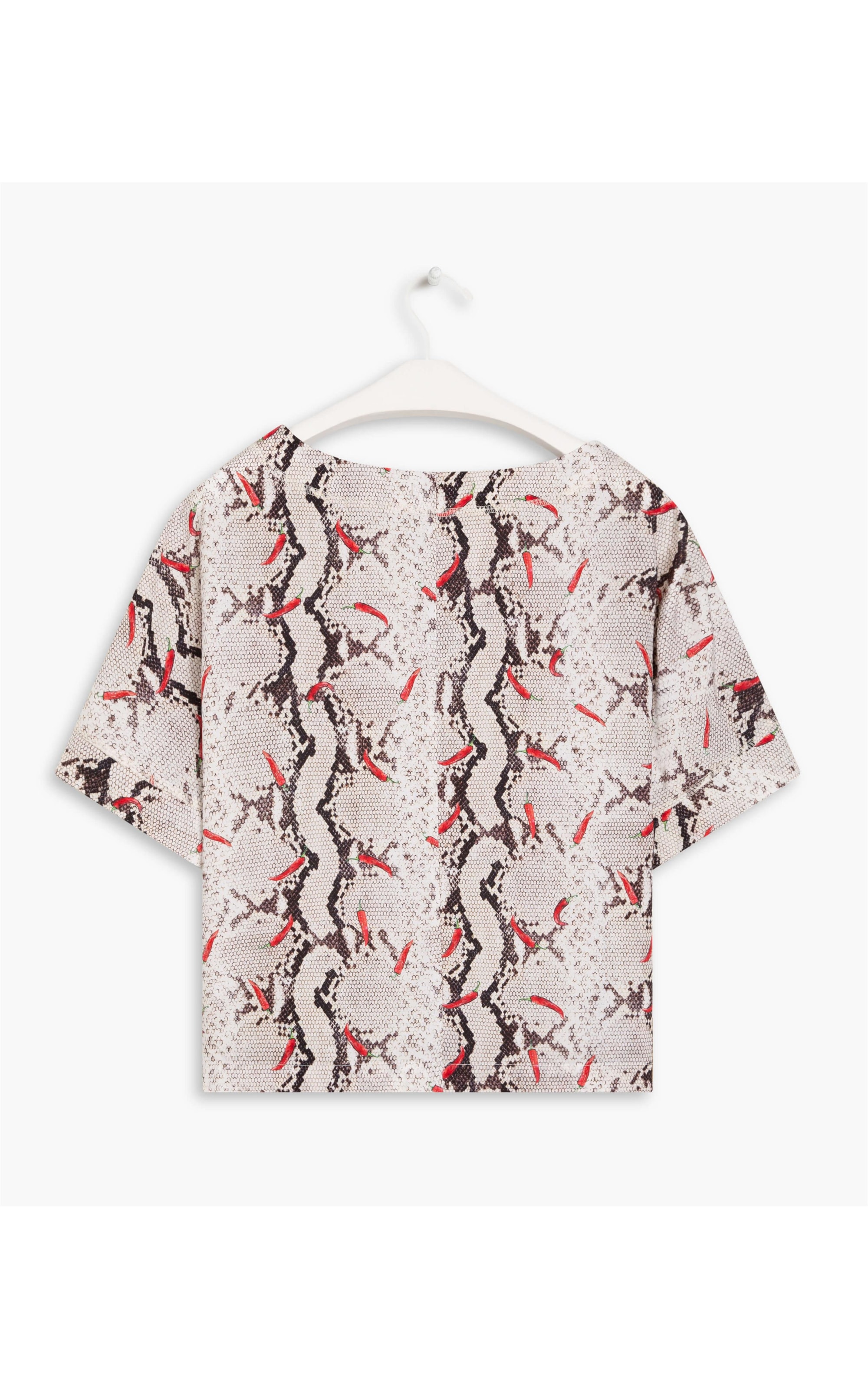 Blusa Dani Est Flower Glitch Off White