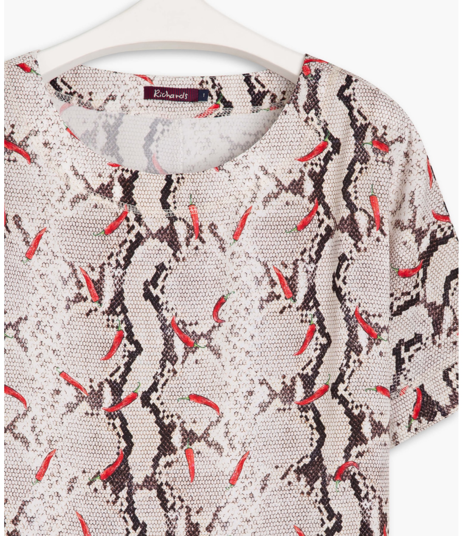 Blusa Dani Est Flower Glitch Off White