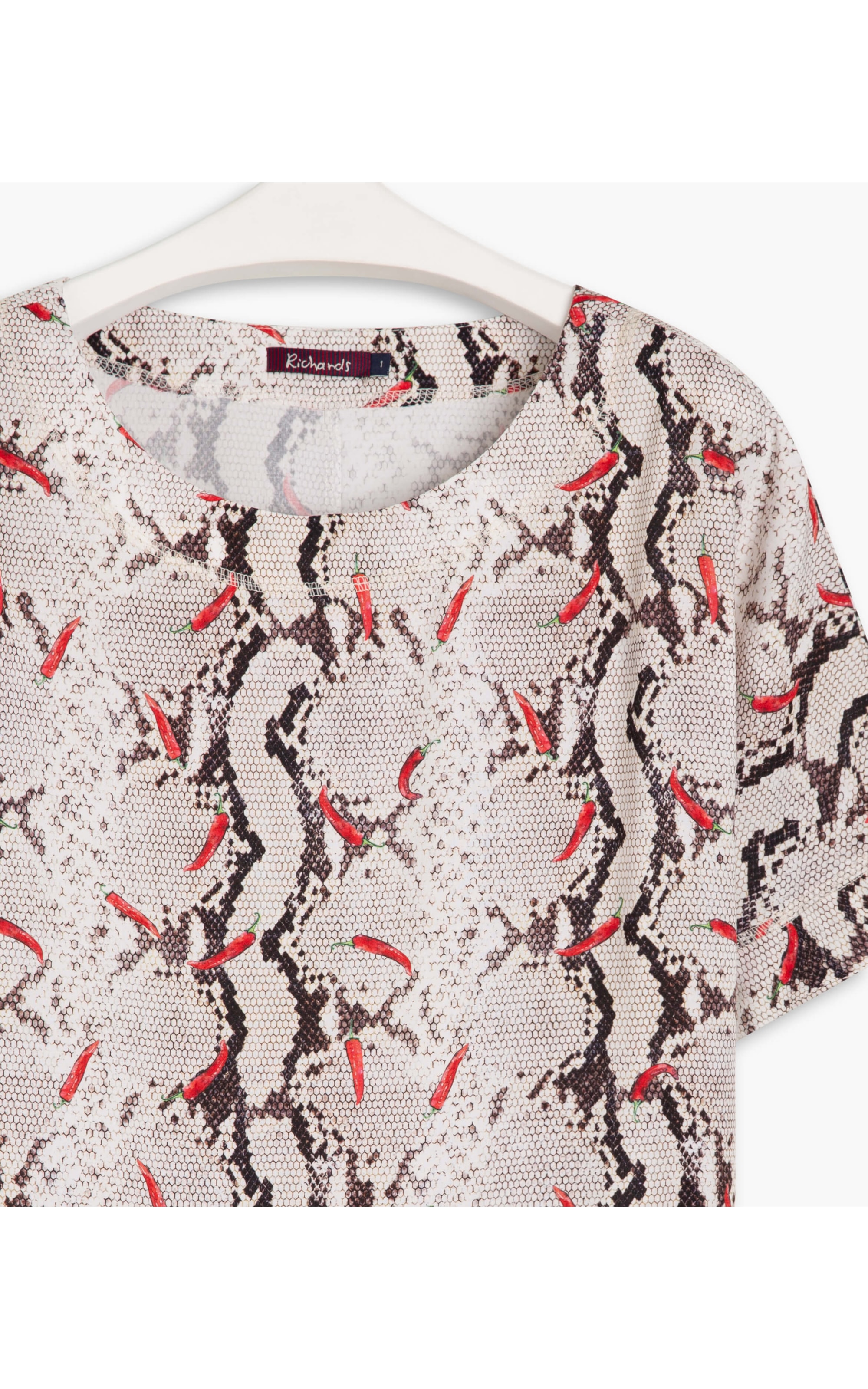 Blusa Dani Est Flower Glitch Off White