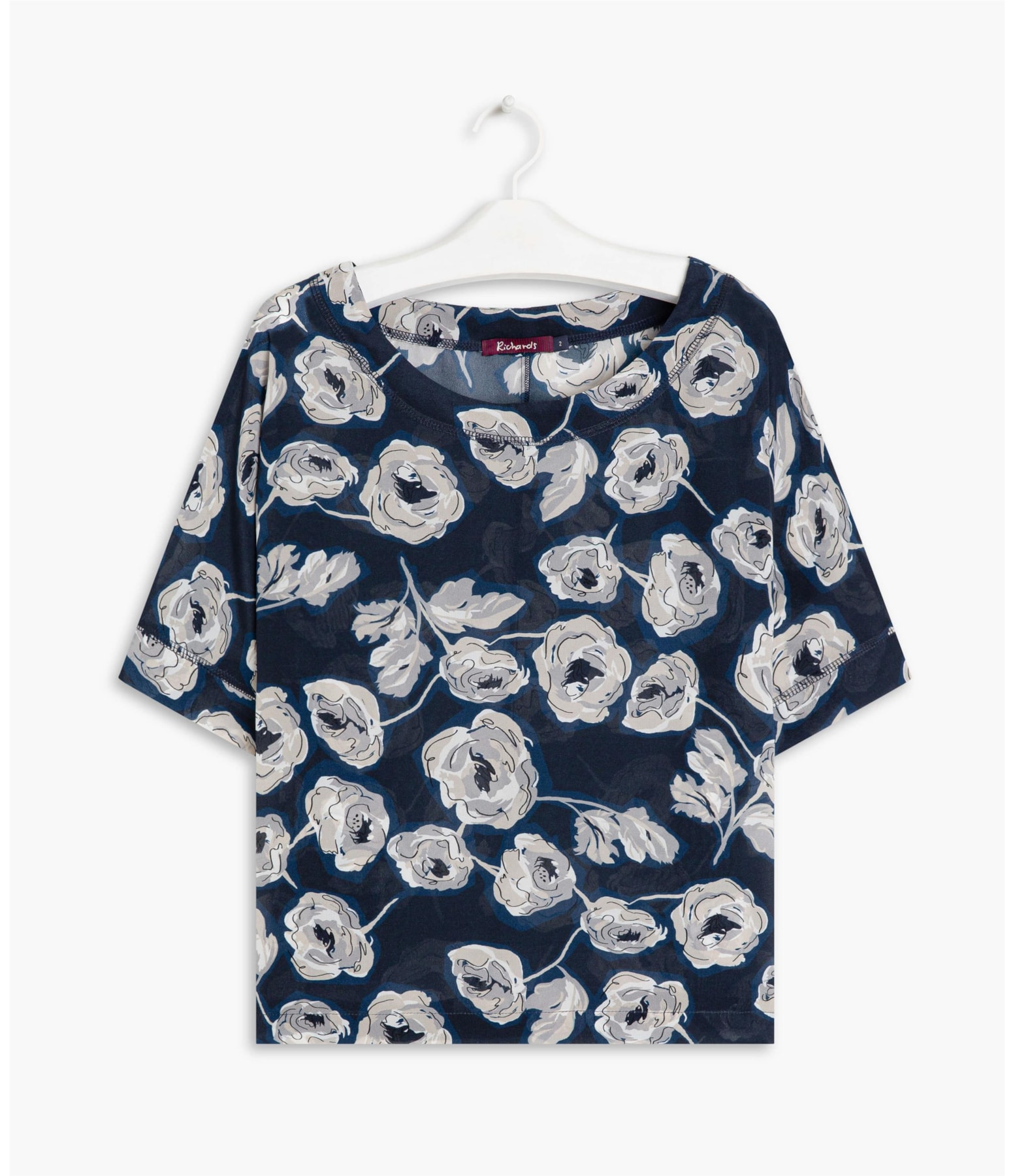 Blusa Dani Seda Dots Azul Bic