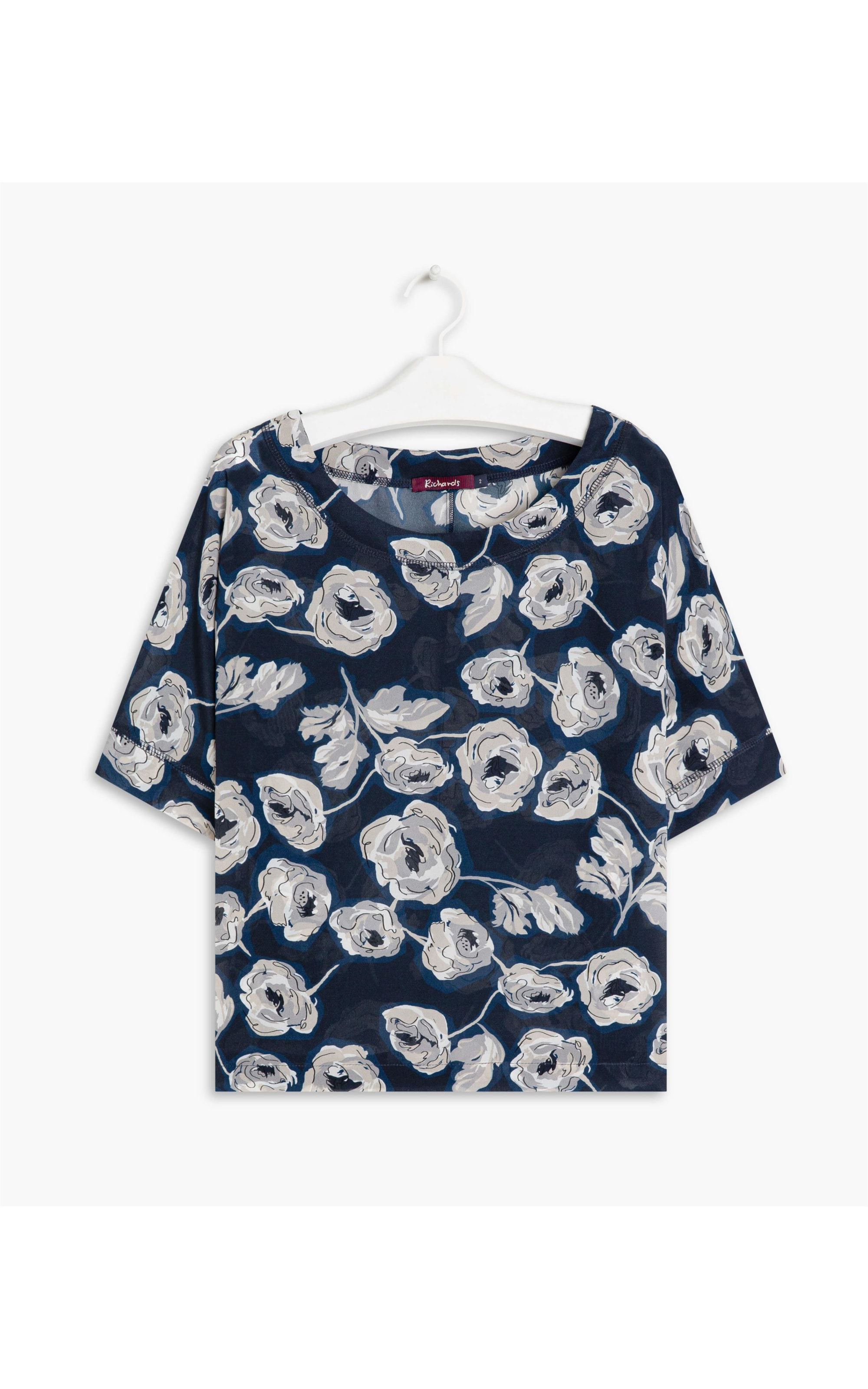 Blusa Dani Seda Dots Azul Bic