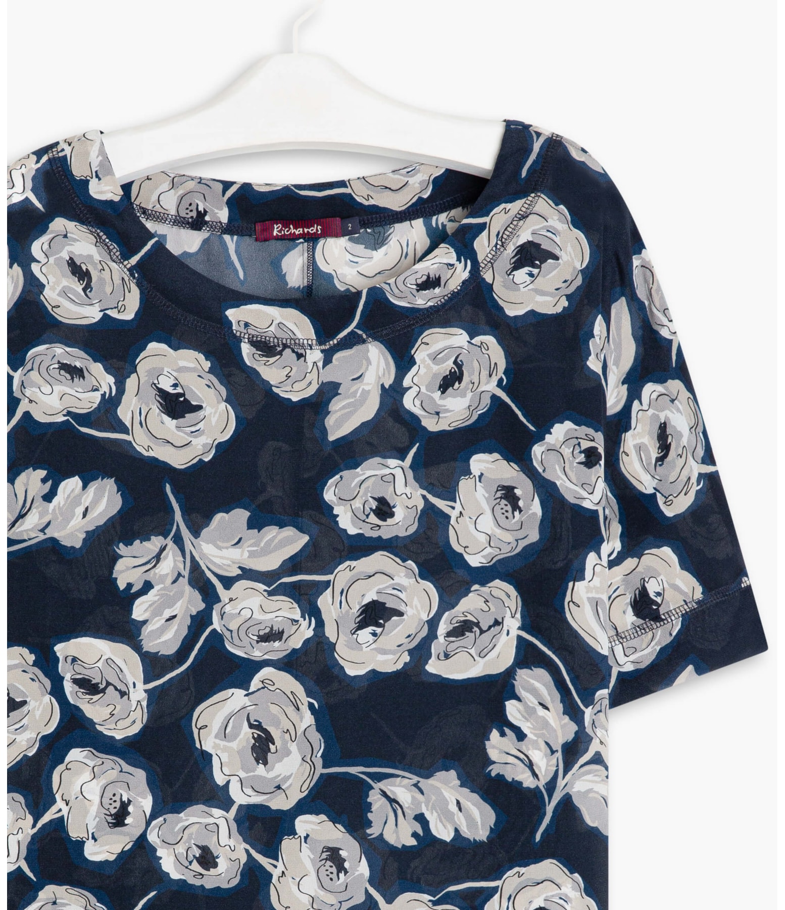 Blusa Dani Seda Dots Azul Bic