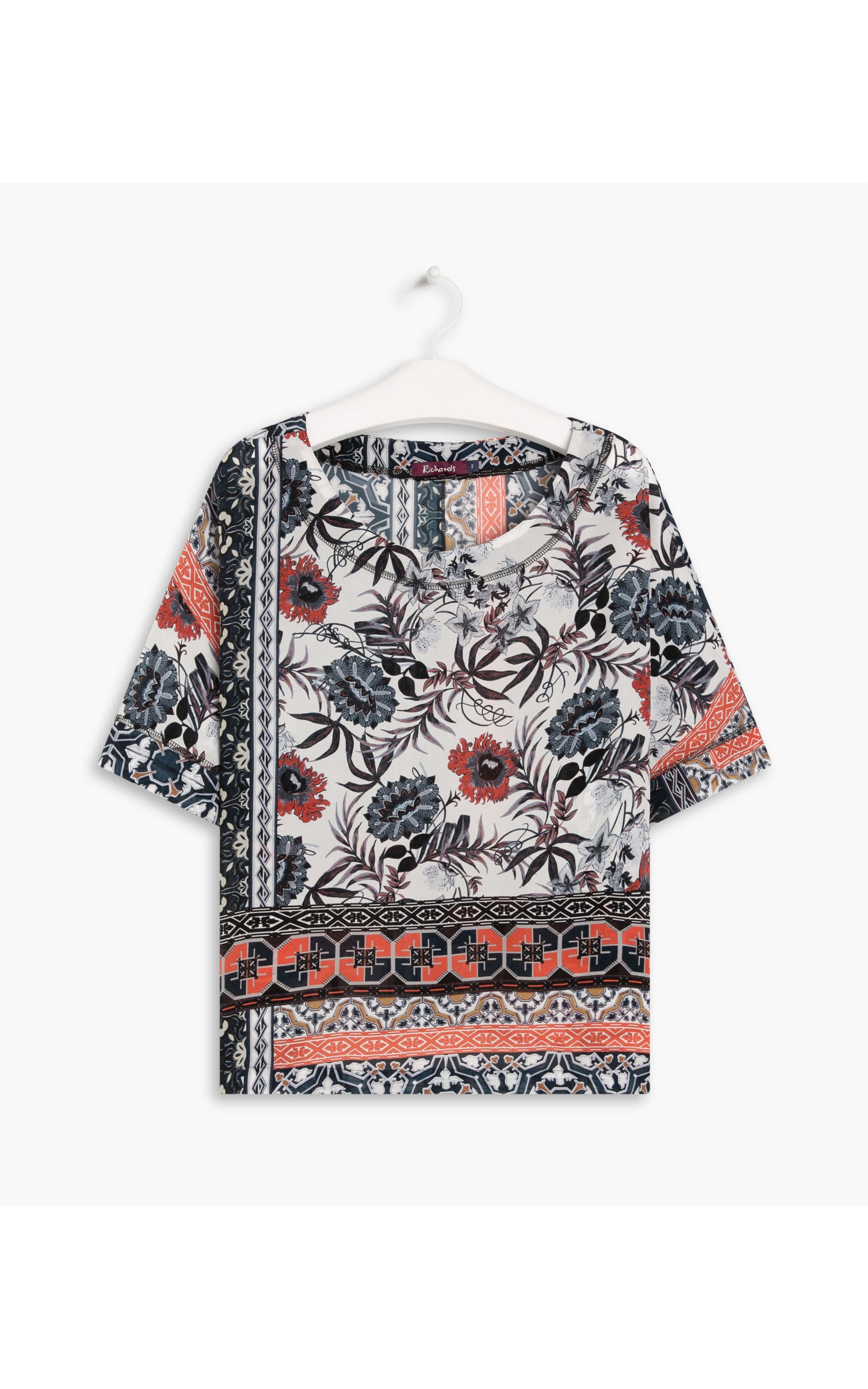 Blusa Dani Seda Dots Dark Navy