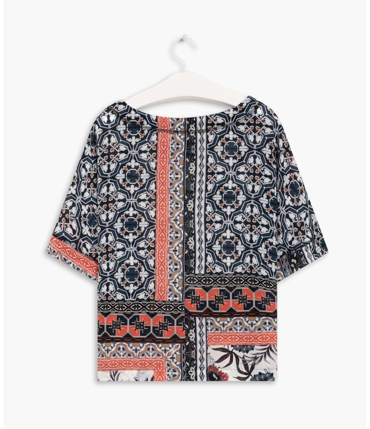 Blusa Dani Seda Dots Dark Navy