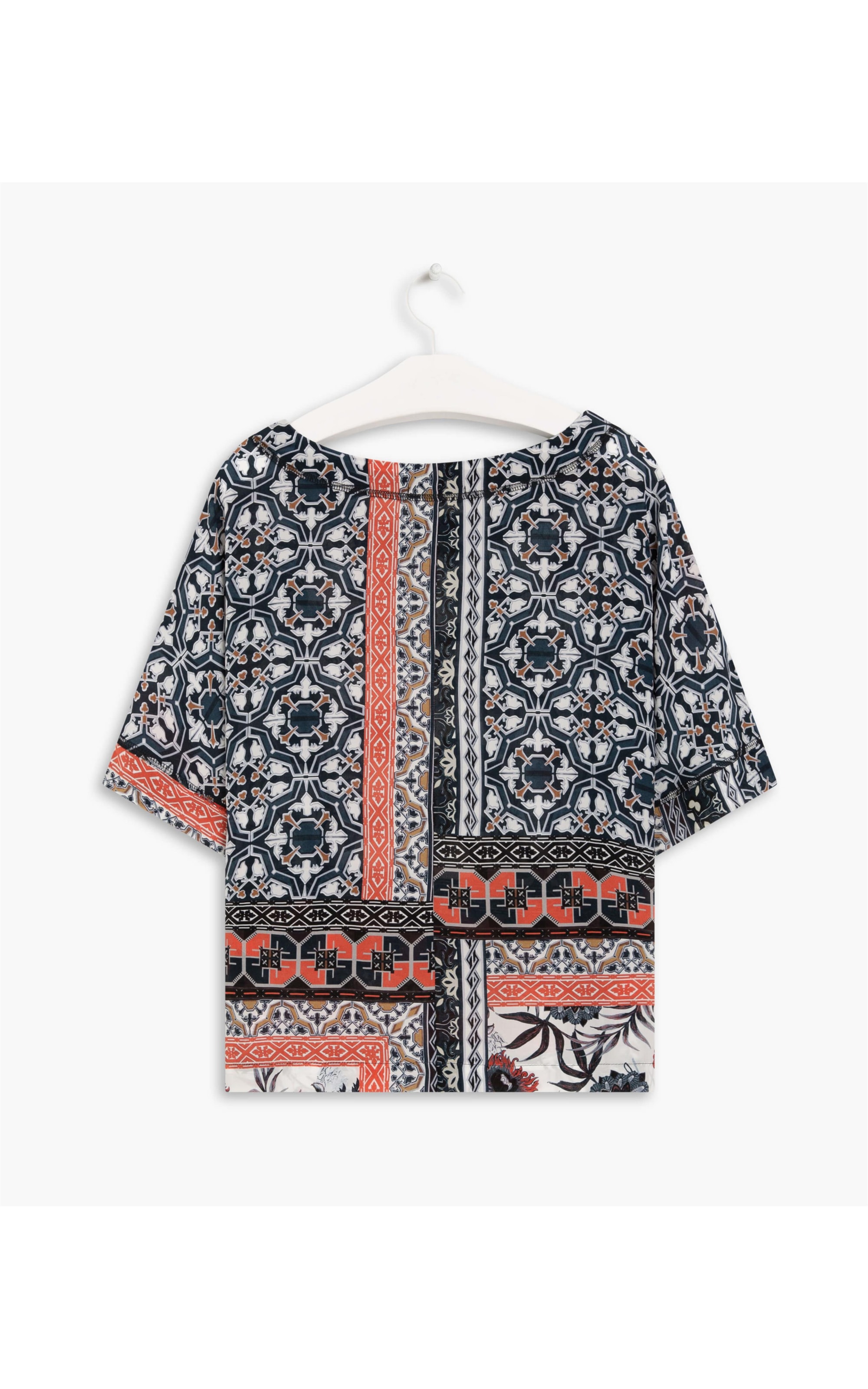 Blusa Dani Seda Dots Dark Navy