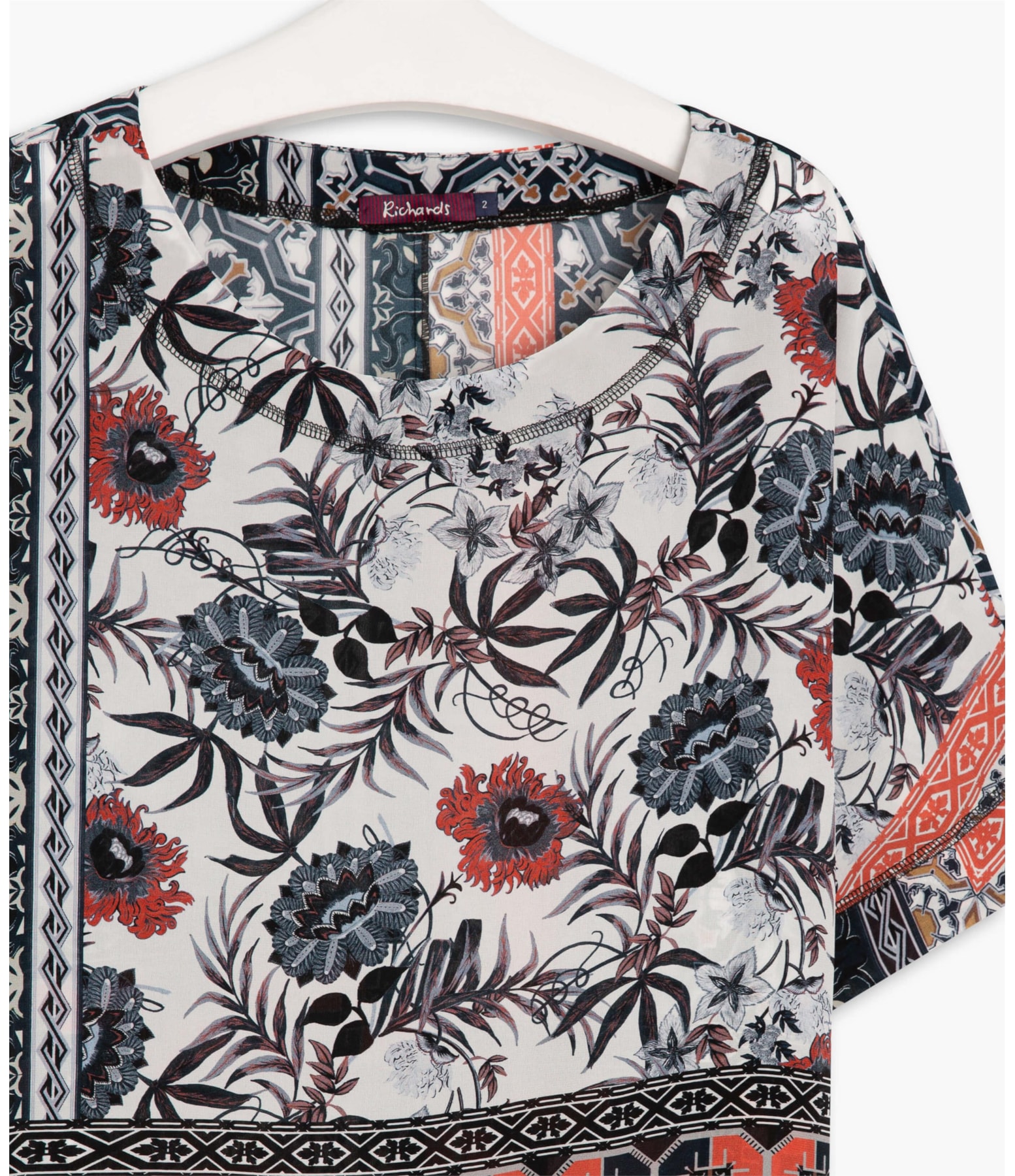 Blusa Dani Seda Dots Dark Navy
