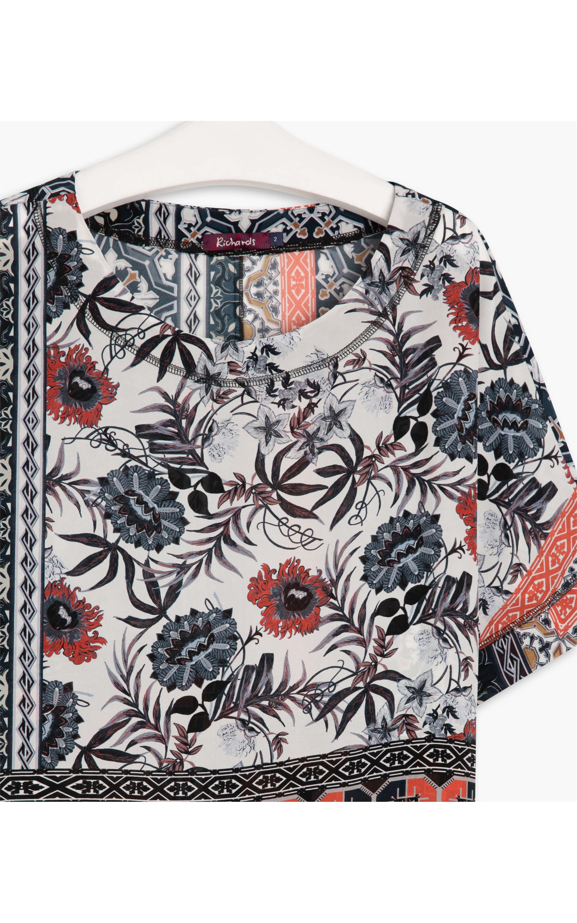 Blusa Dani Seda Dots Dark Navy