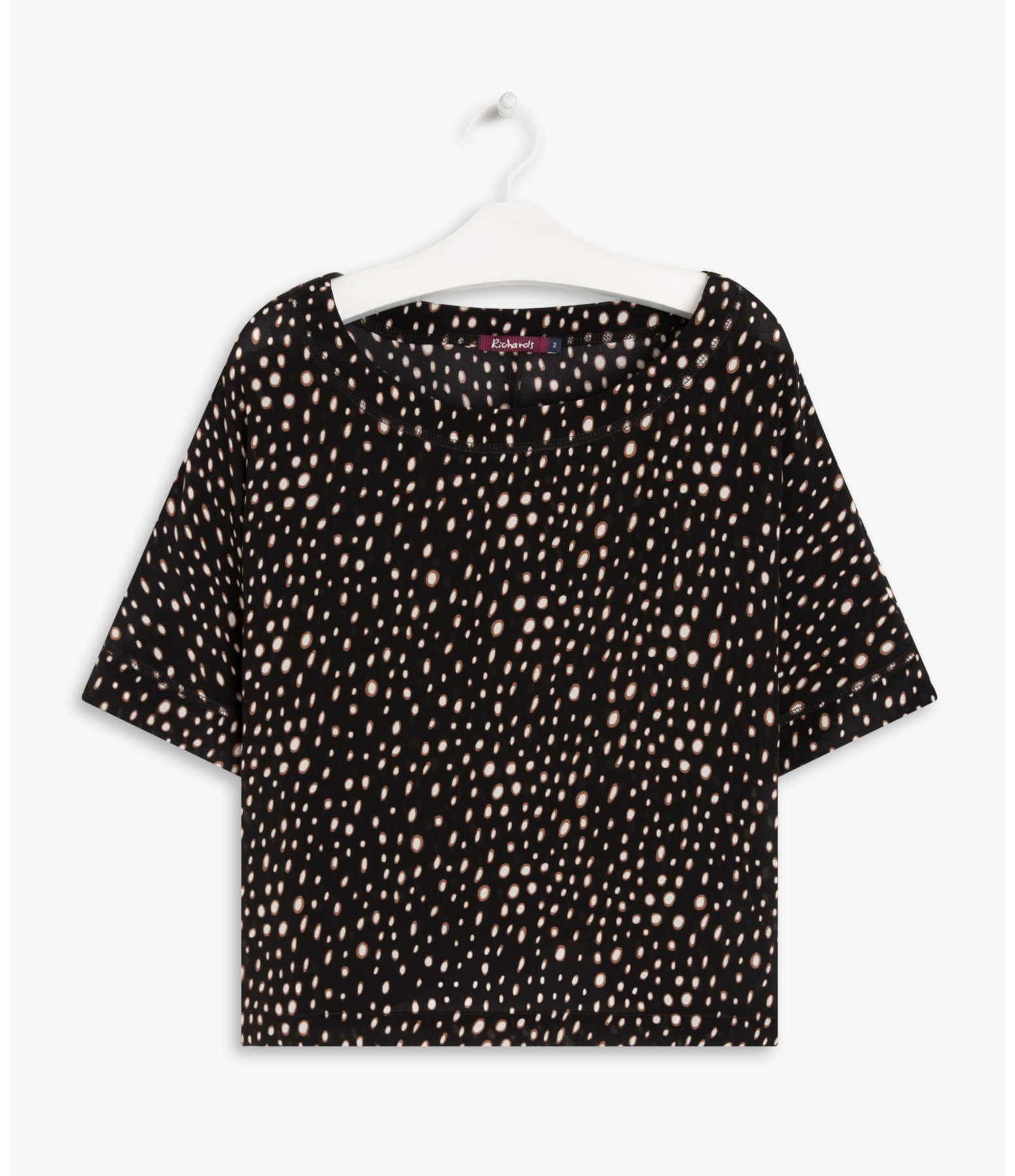 Blusa Dani Seda Dots Preto