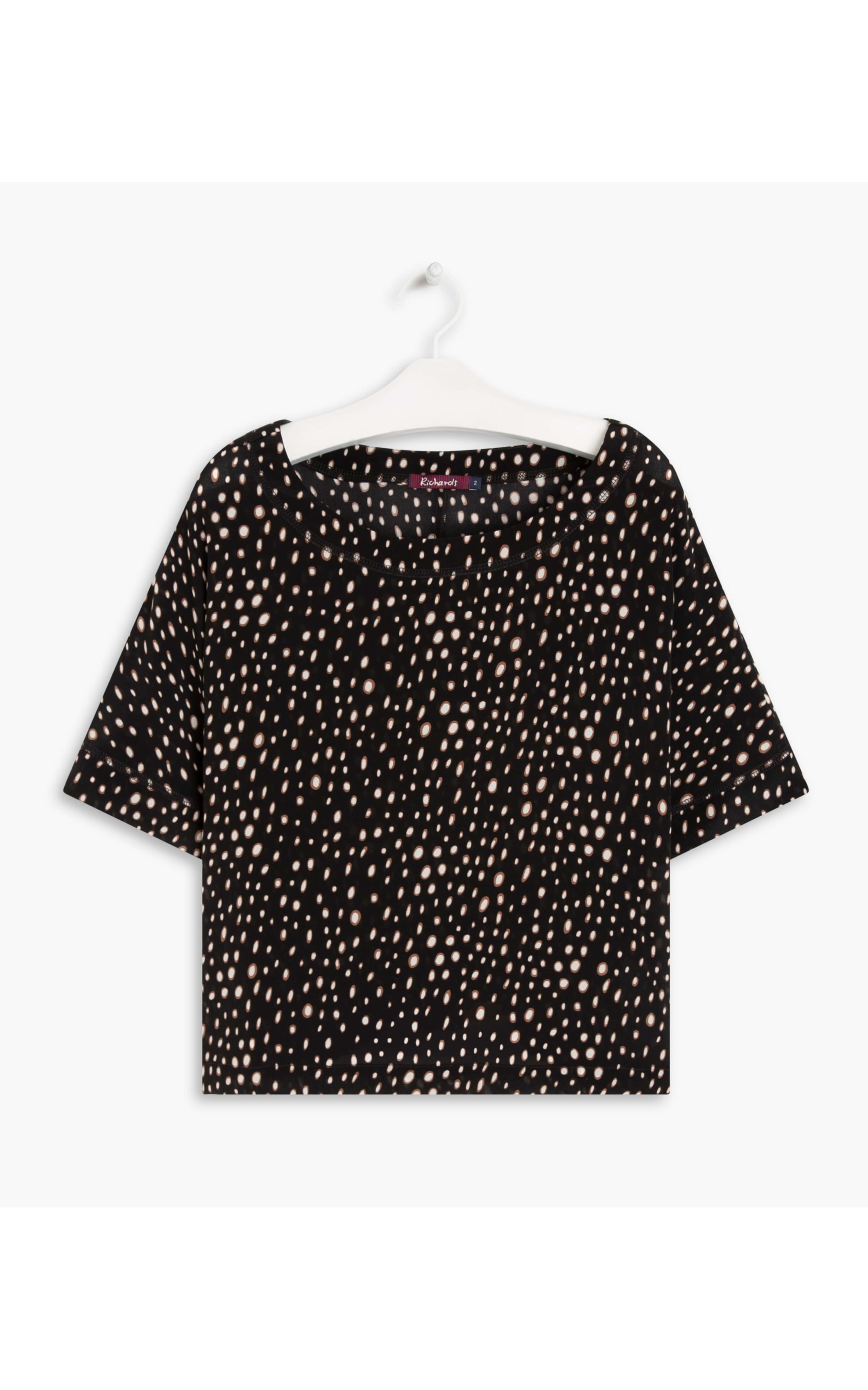 Blusa Dani Seda Dots Preto
