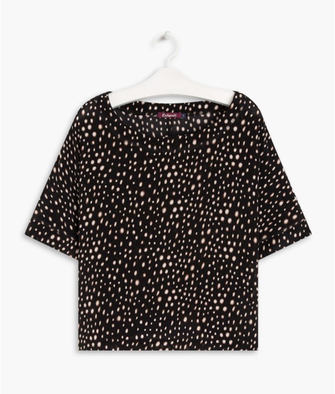 Blusa Dani Seda Dots Preto