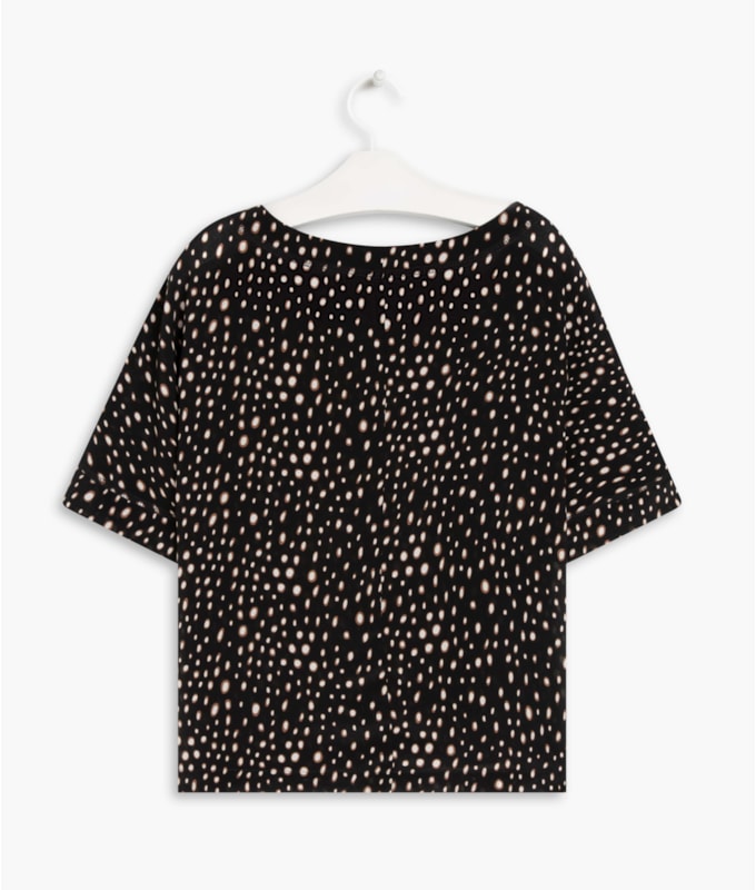 Blusa Dani Seda Dots Preto