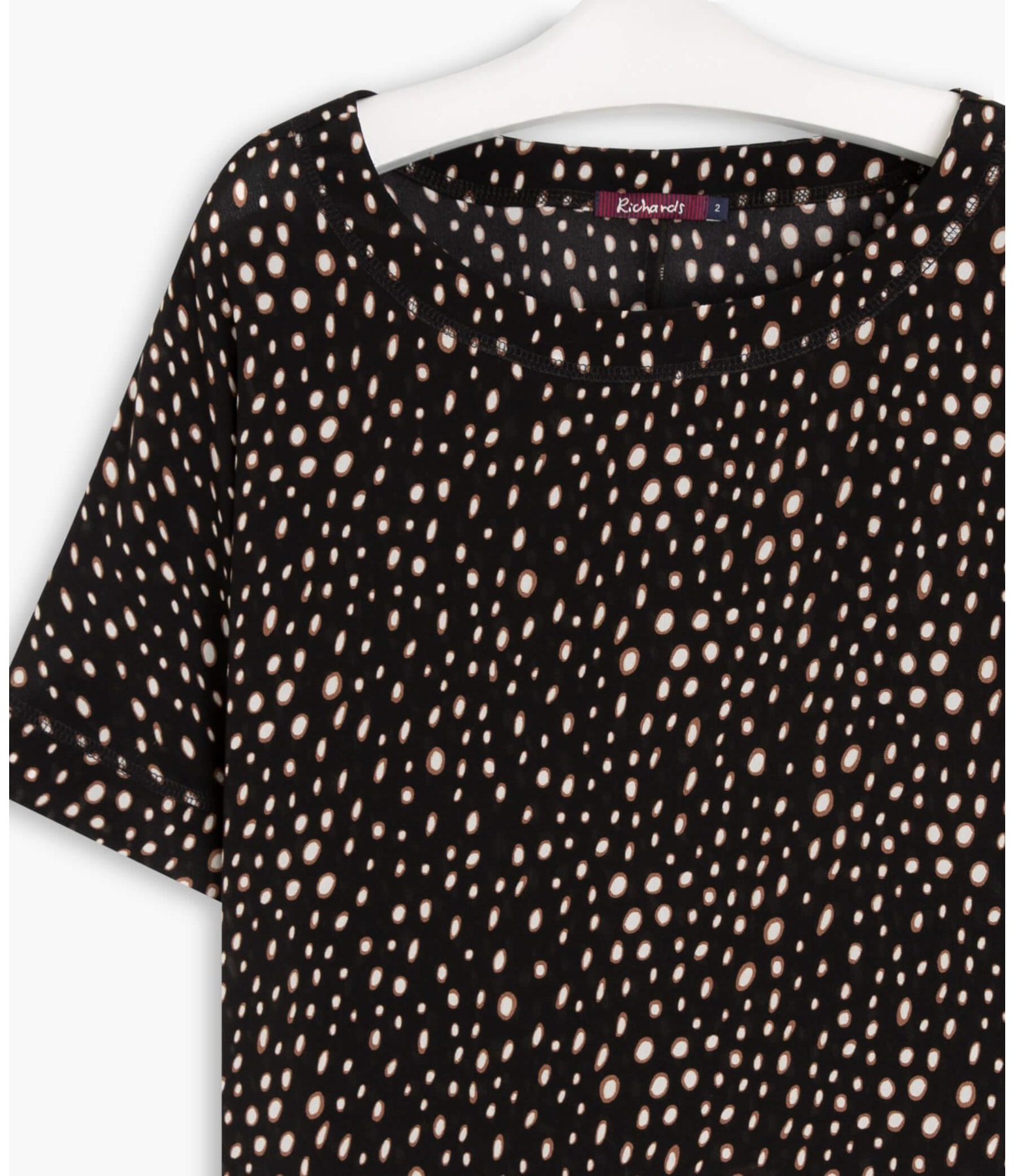 Blusa Dani Seda Dots Preto