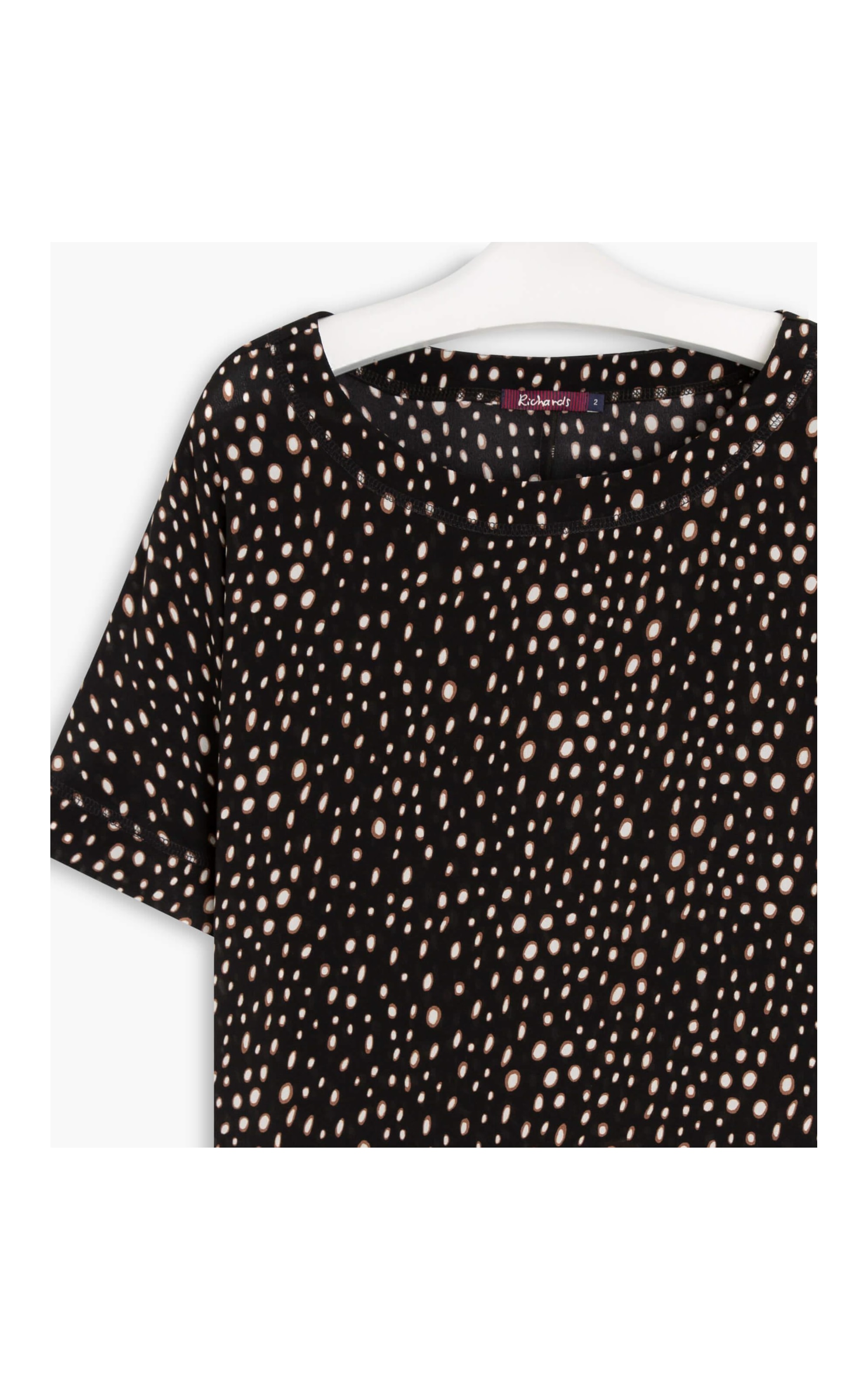 Blusa Dani Seda Dots Preto