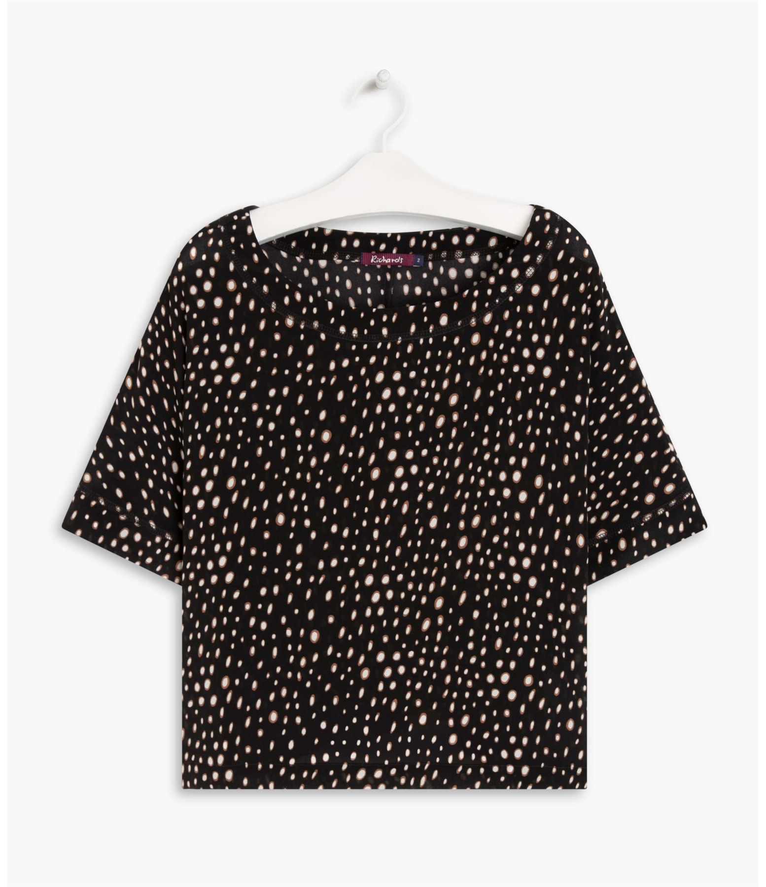 Blusa Dani Seda Dots Preto