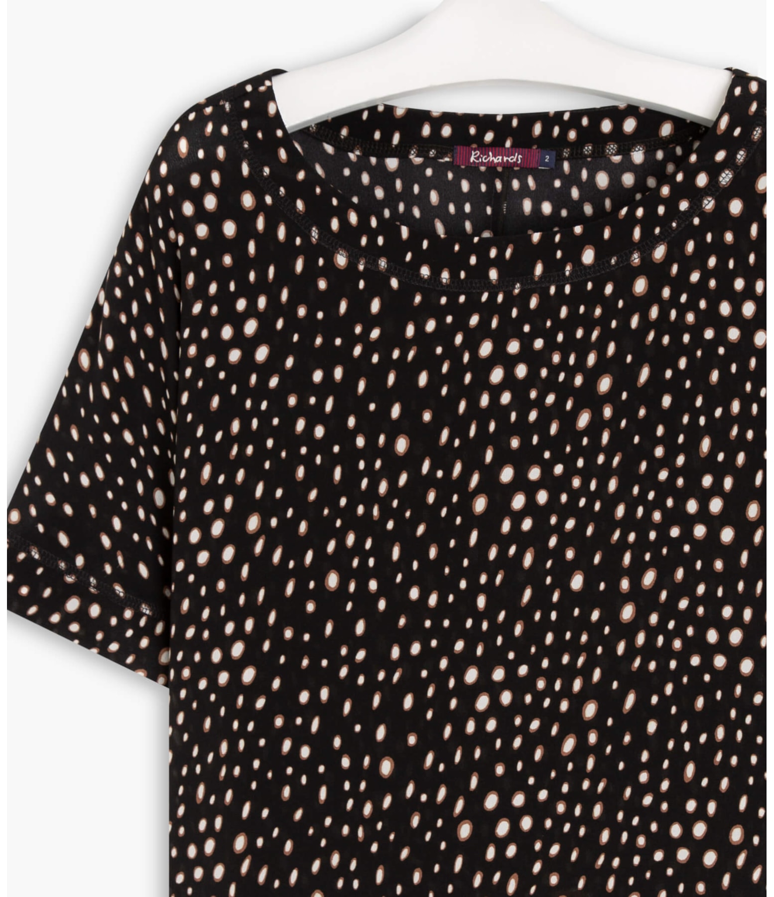 Blusa Dani Seda Dots Preto