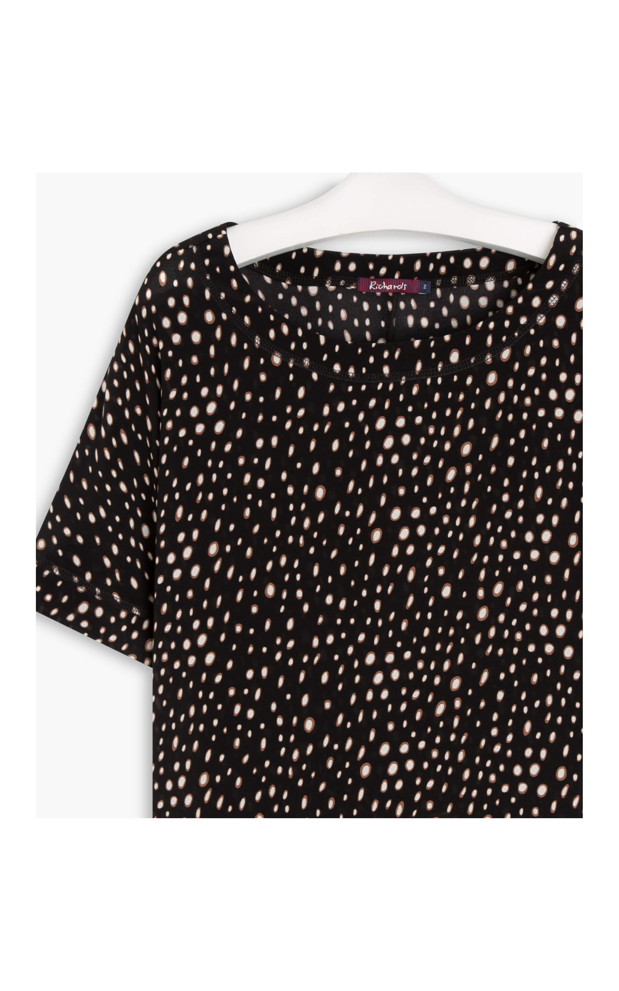 Blusa Dani Seda Dots Preto