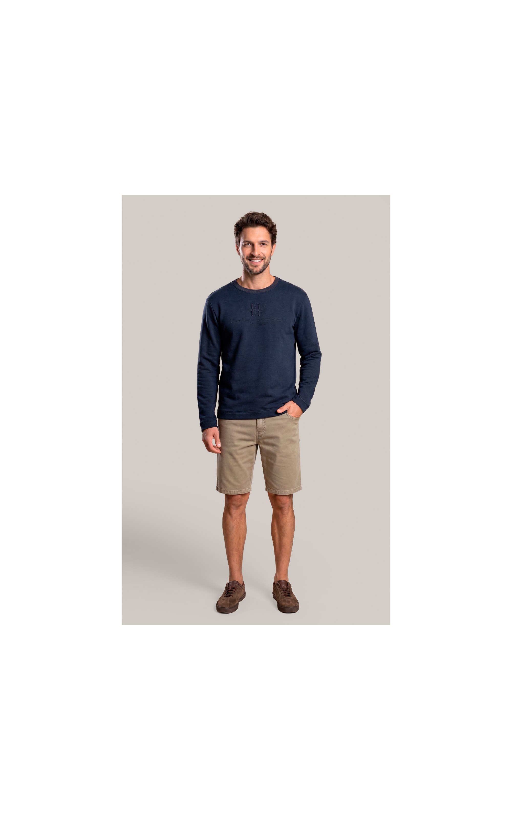 Blusa de Moletom Felpado Careca Ml Dark Navy