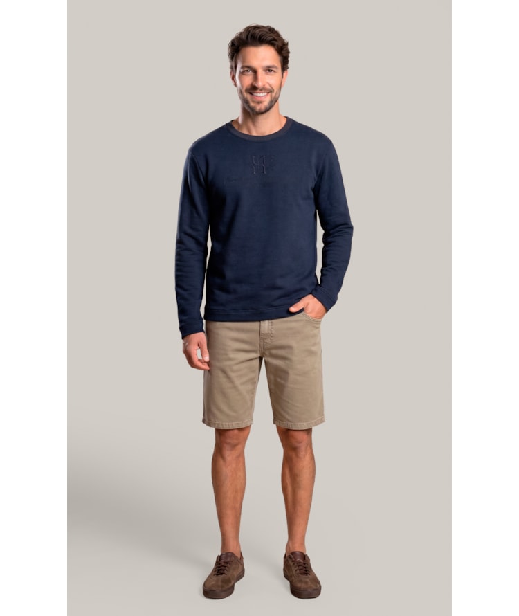 Blusa de Moletom Felpado Careca Ml Dark Navy