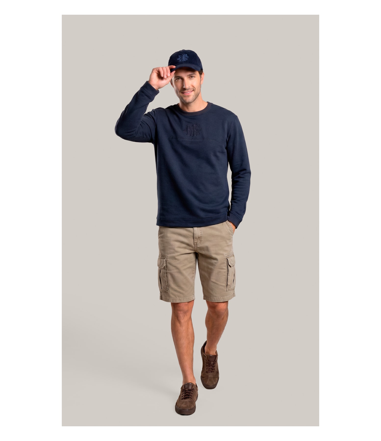Blusa de Moletom Felpado Careca Ml Dark Navy